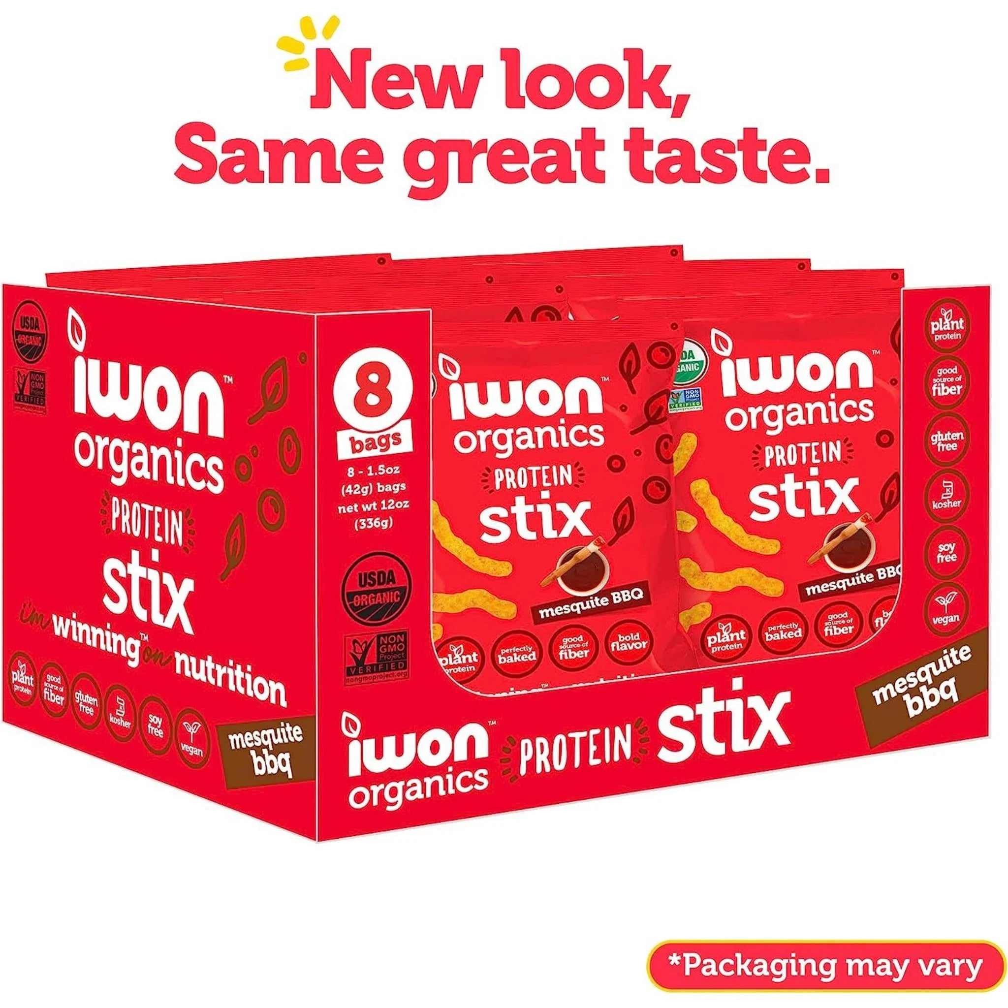 iWon Organics Mesquite BBQ Plant-Based Protein Stix 42g