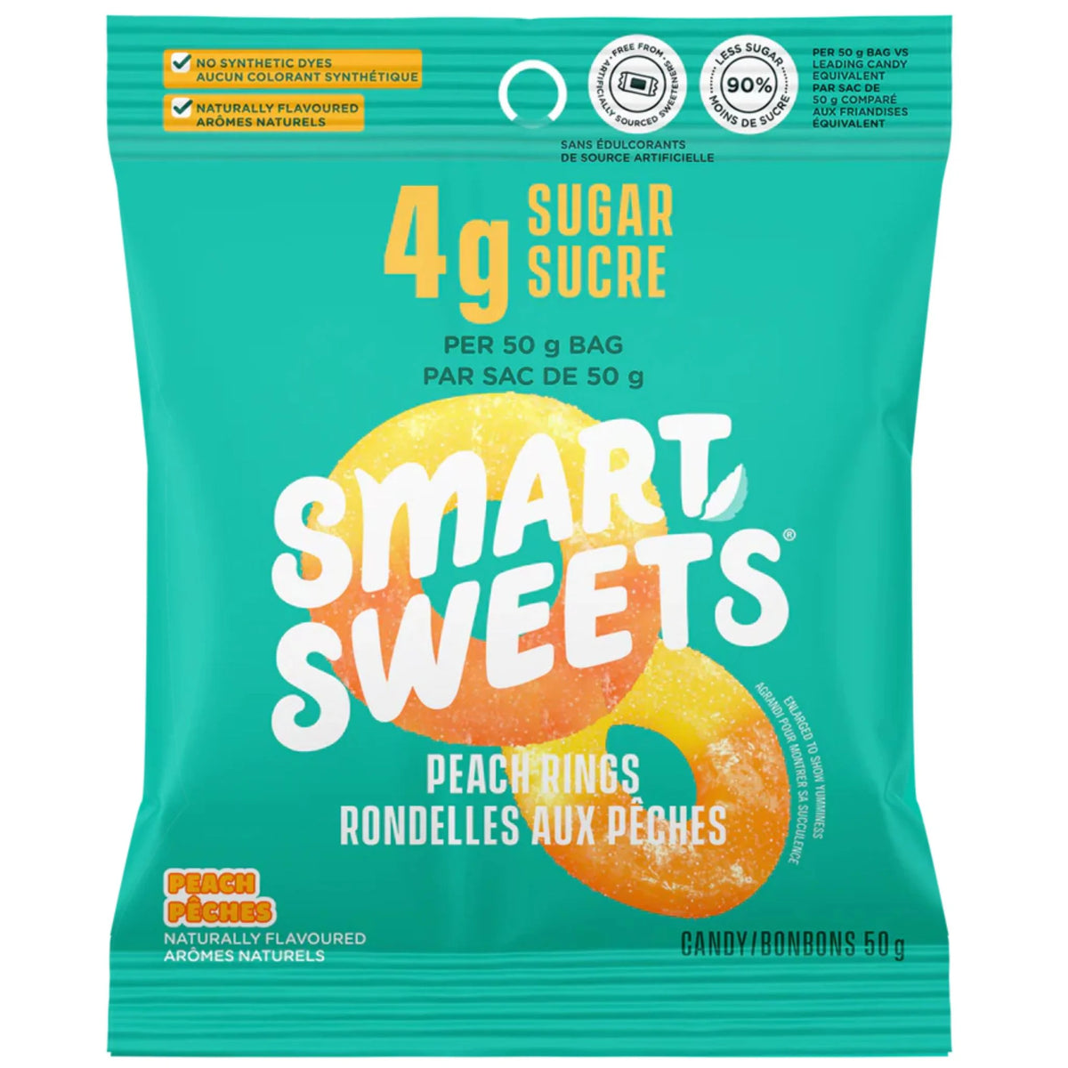 SmartSweet's Peach Rings Vegan Candy 50g