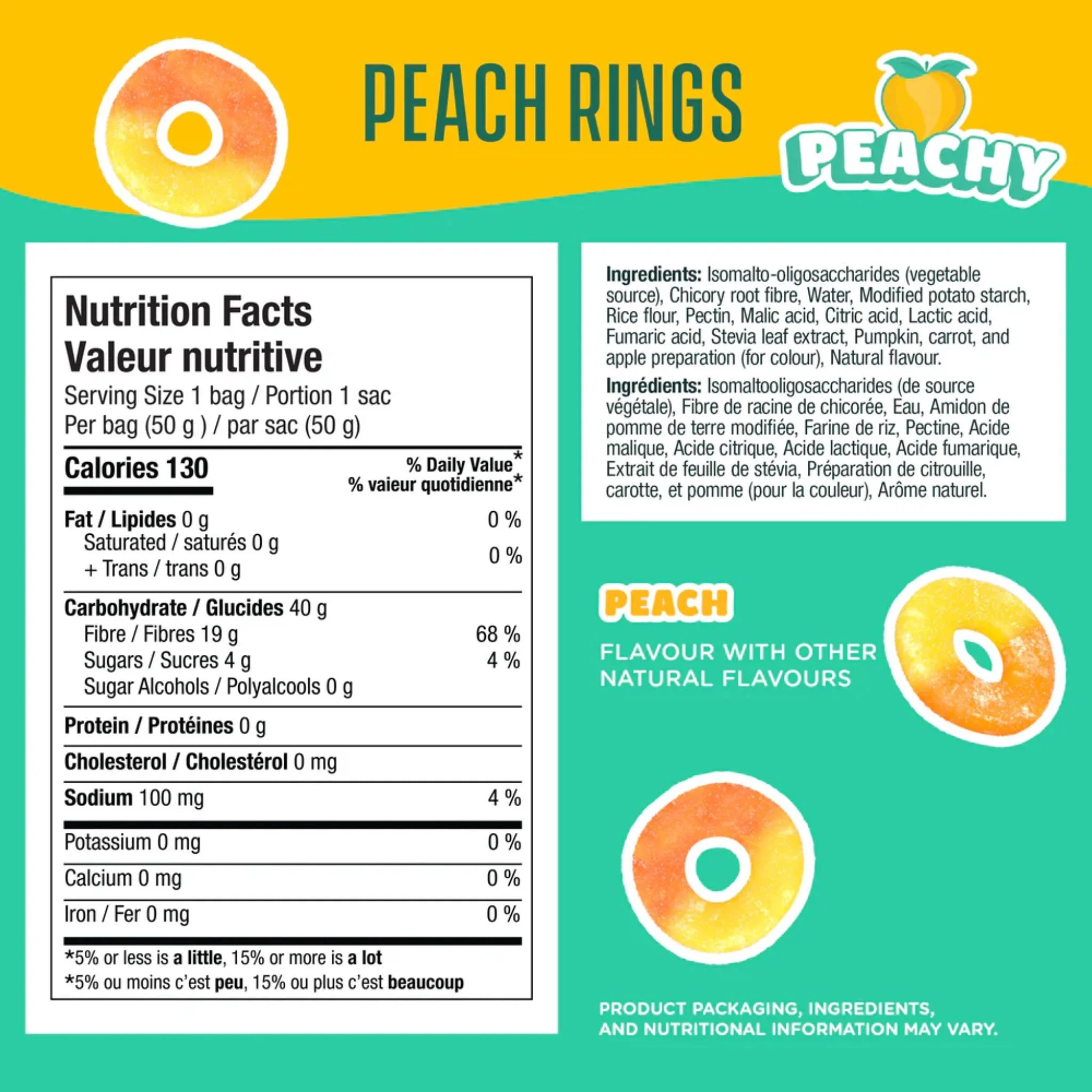 SmartSweet's Peach Rings Vegan Candy 50g