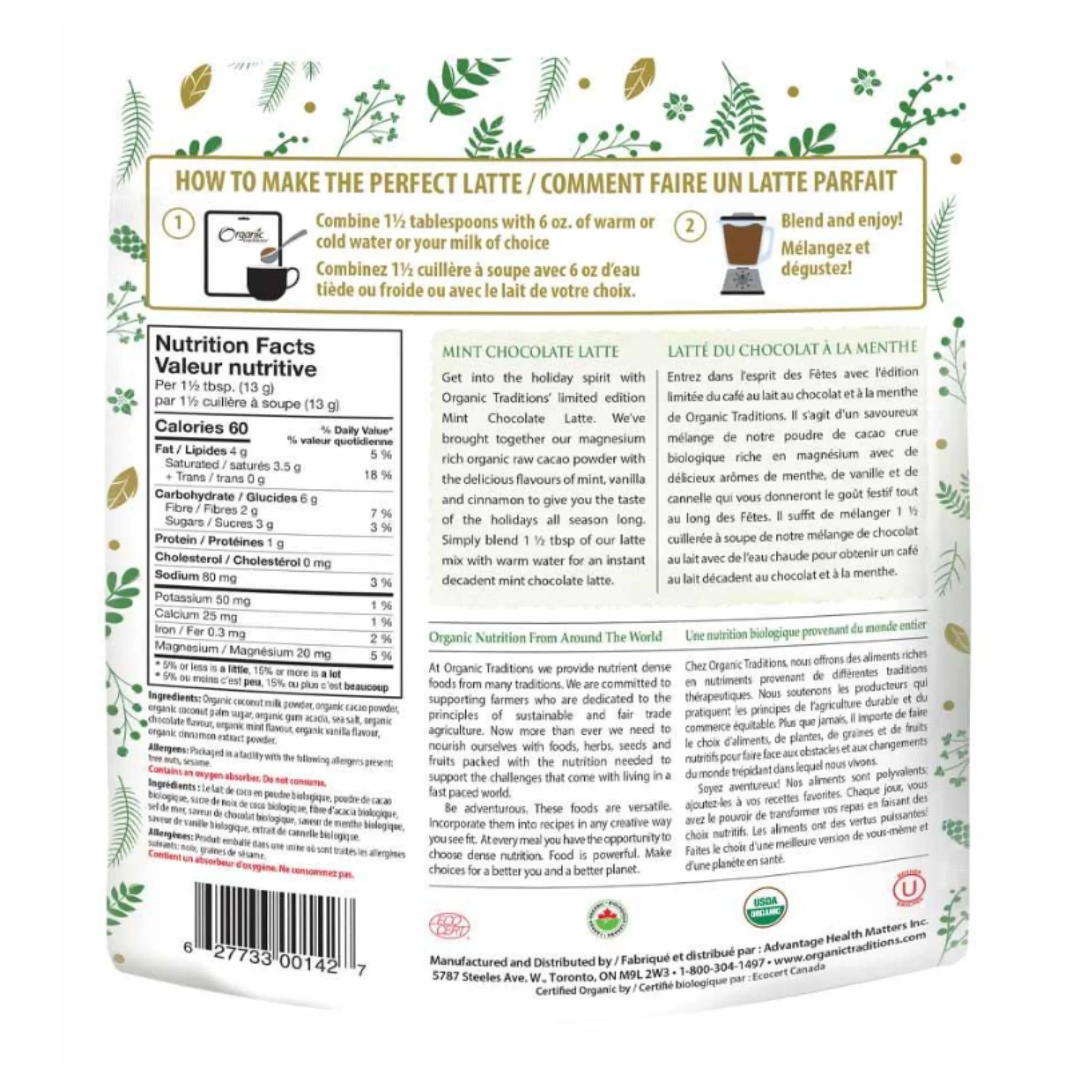 Organic Traditions Mint Chocolate Latte - 150g