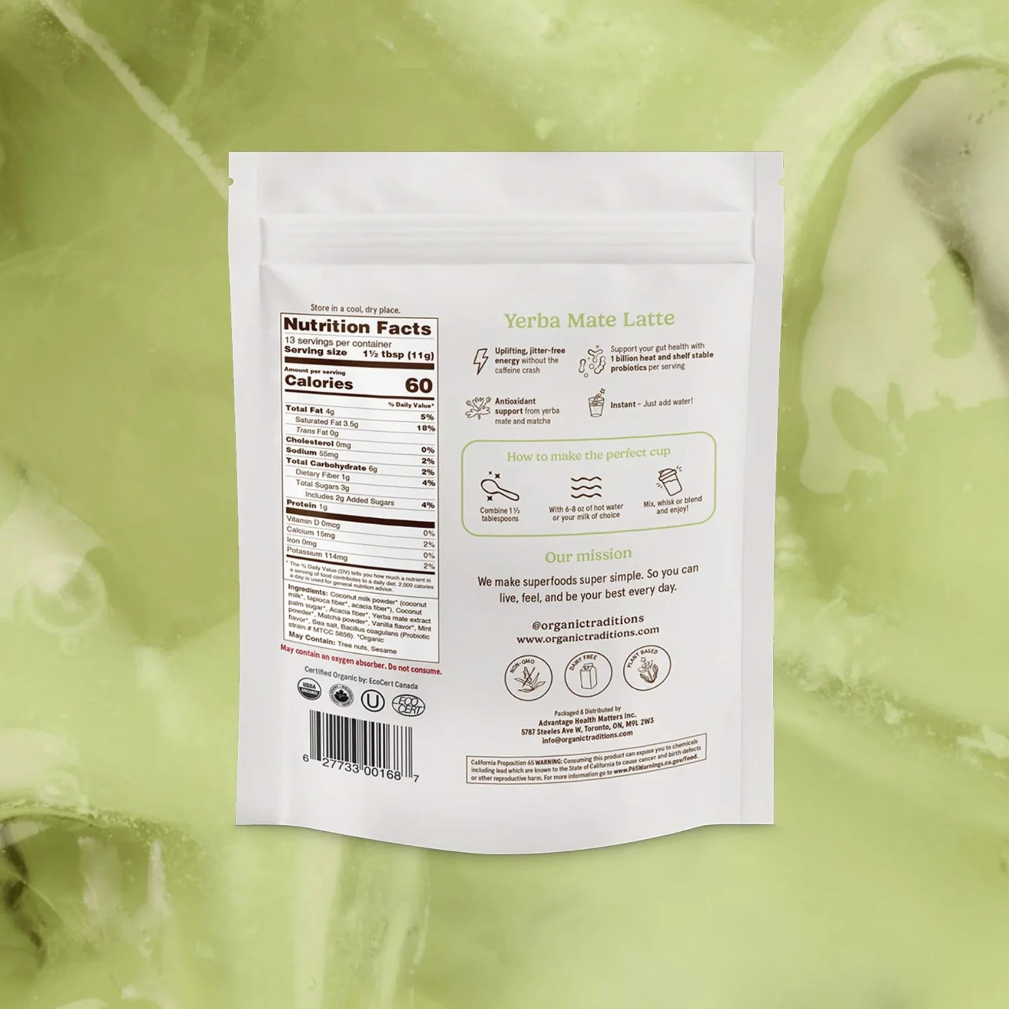 Organic Traditions Yerba Matte Latte 150g
