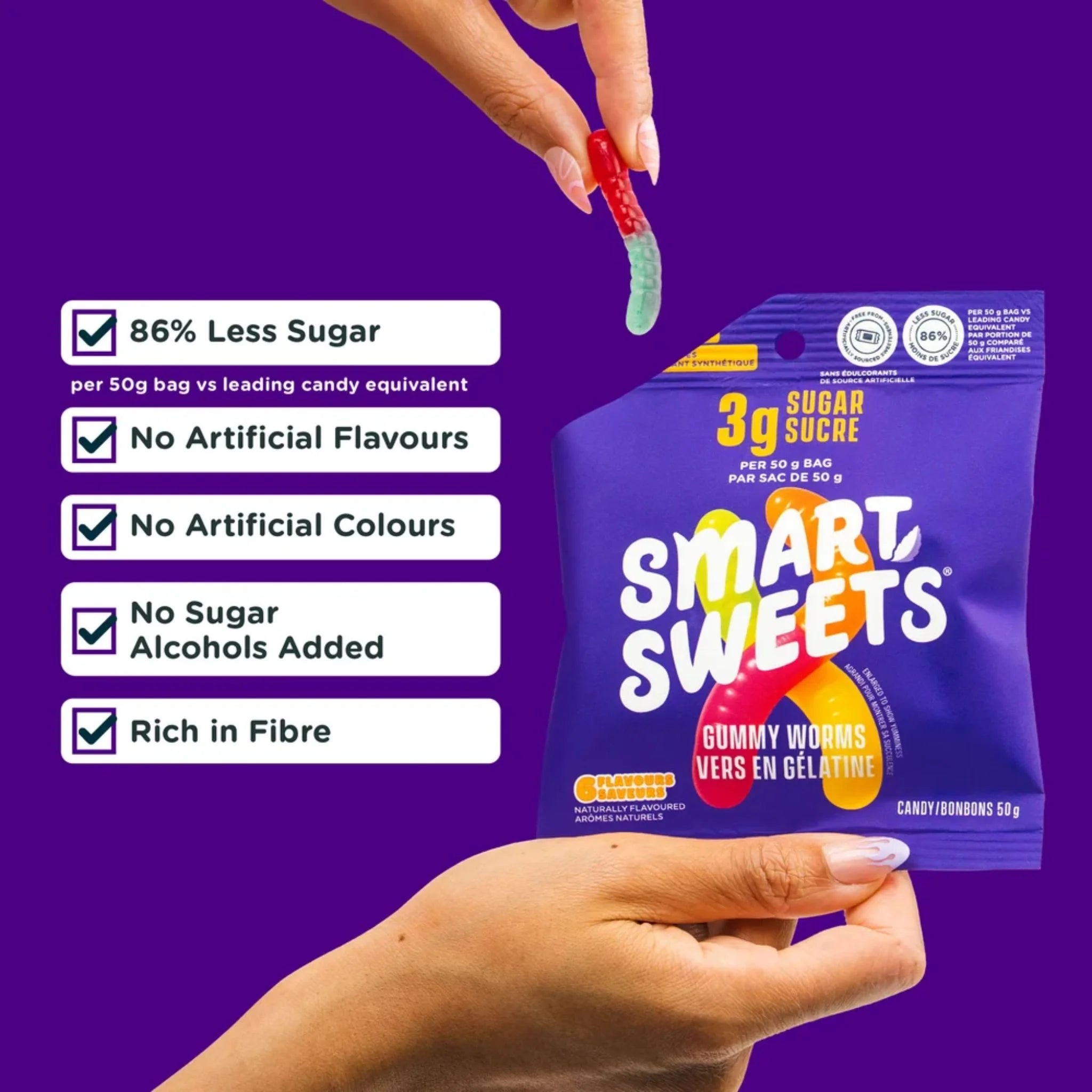 SmartSweets Gummy Worms 50g