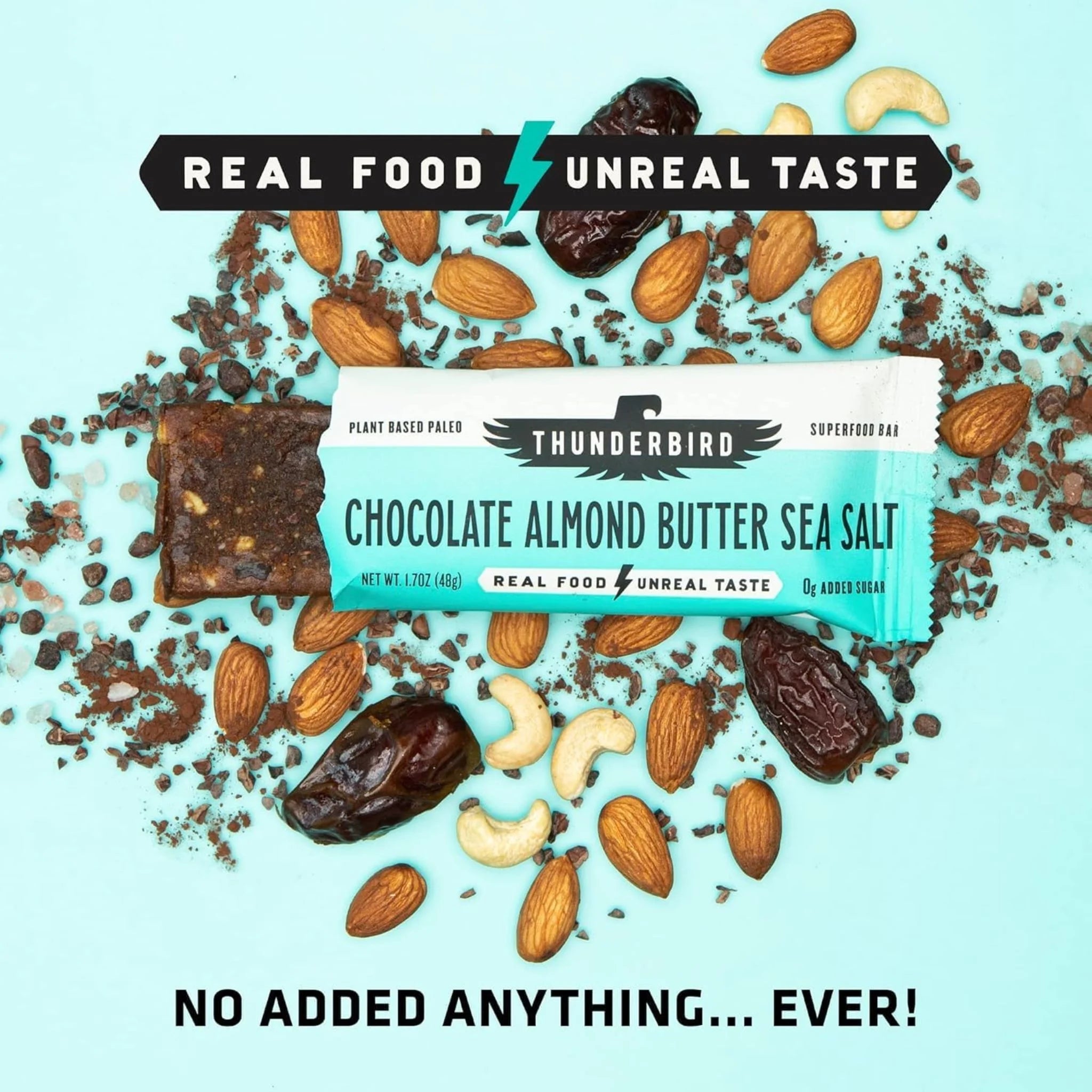 Thunderbird Bar Choc Almond Butter Sea Salt 48g