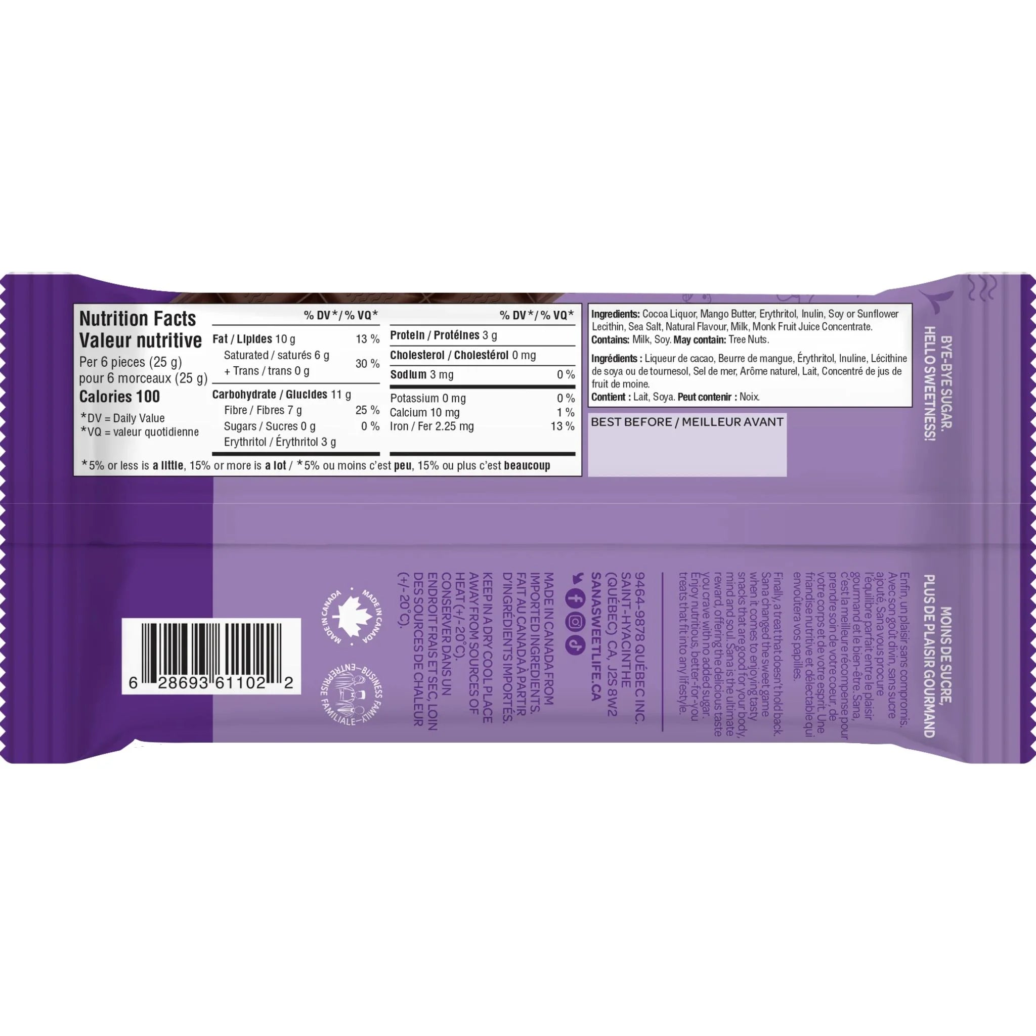 Sana Dark Chocolaty Classic 75g
