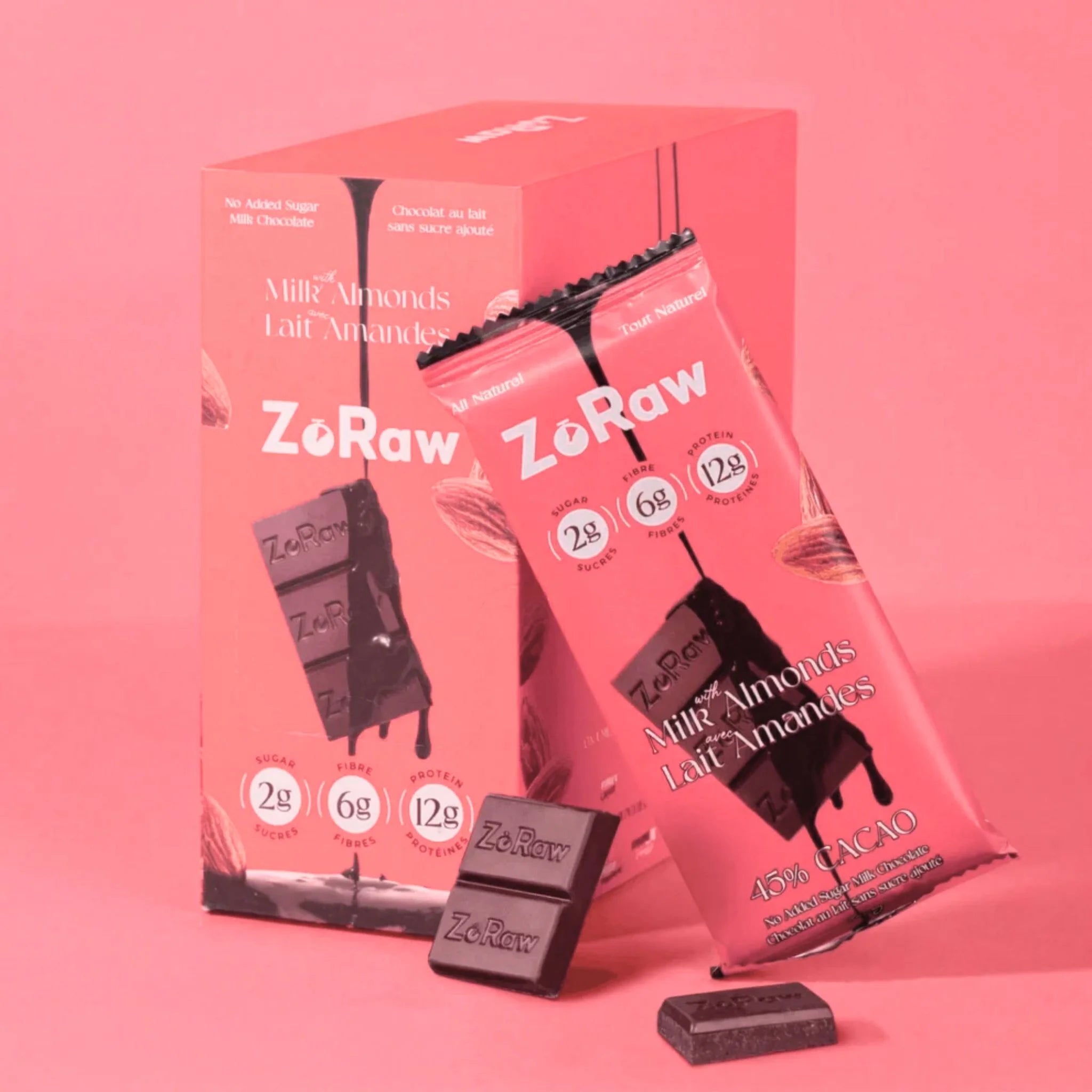 ZoRaw Protein Milk Chocolate Almond 55g
