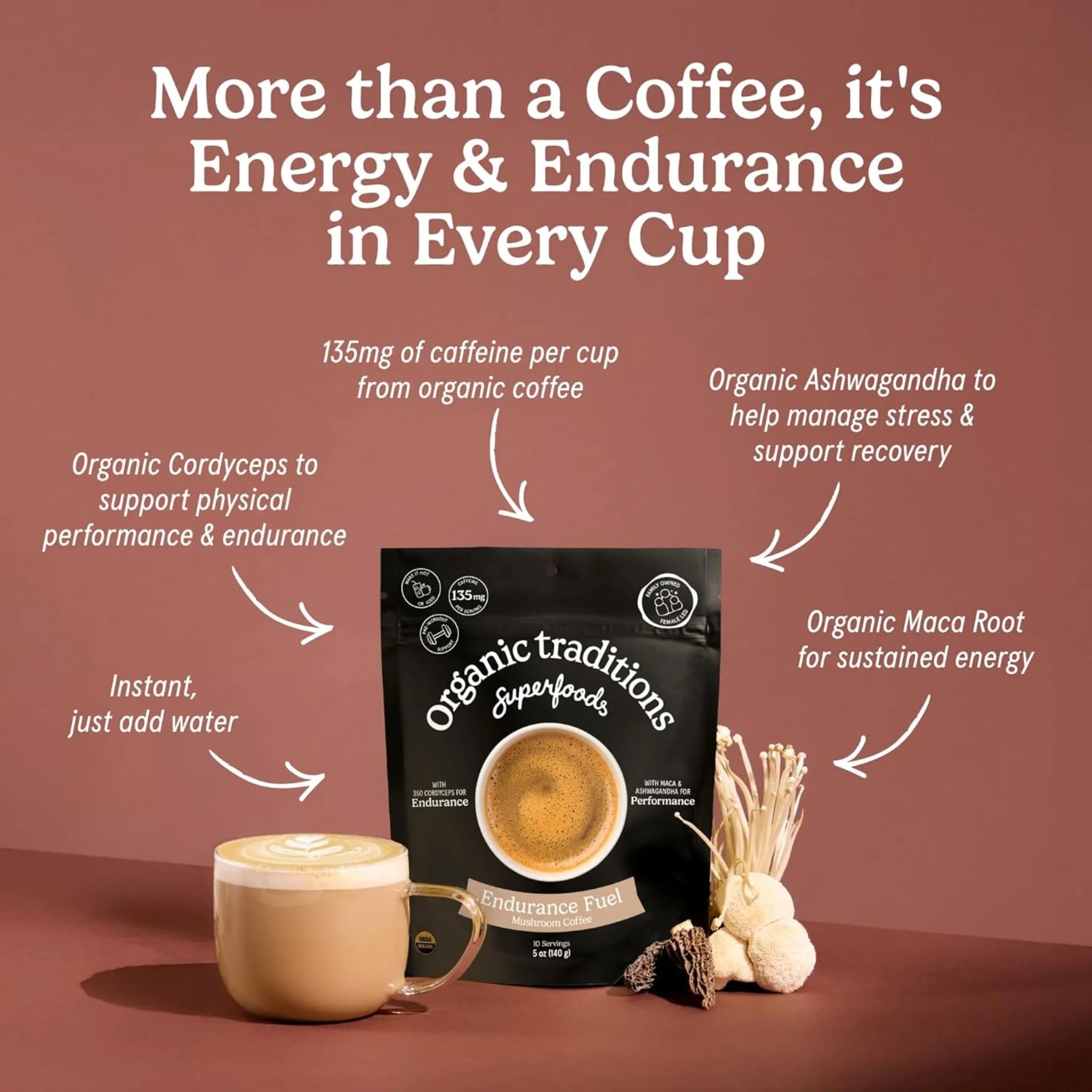 Organic Traditions Endurance Fuel Coffee 140g