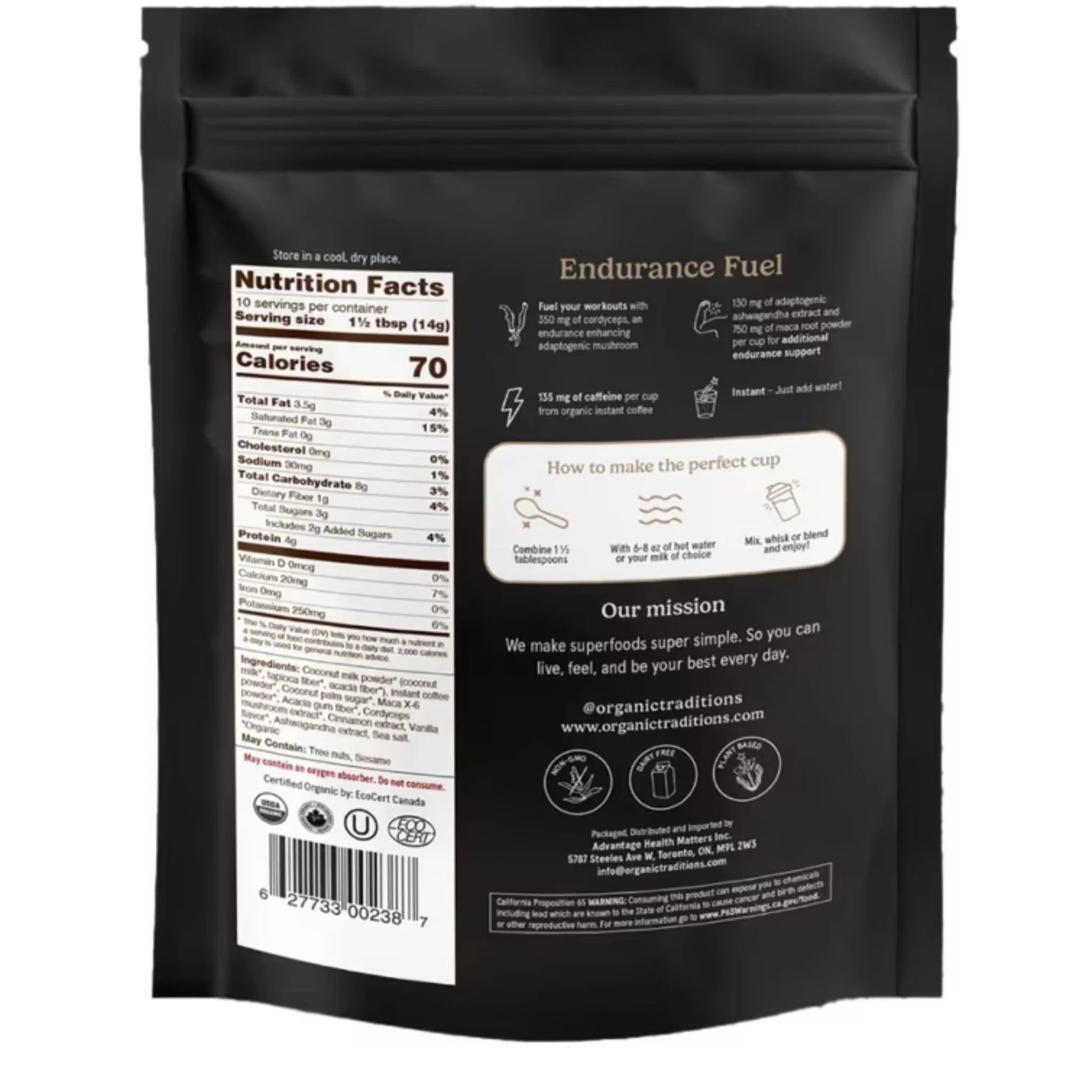 Organic Traditions Endurance Fuel Coffee 140g