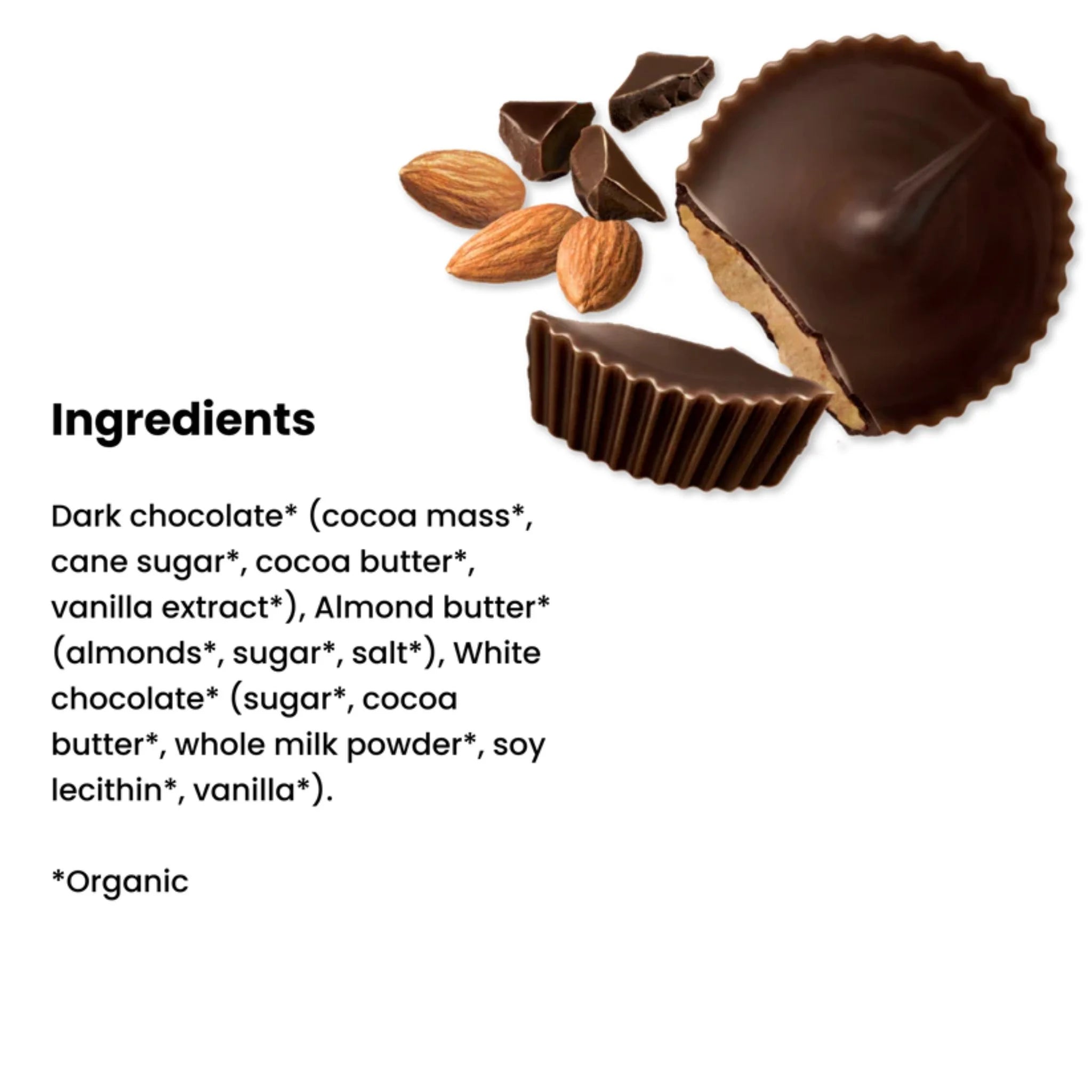 Chocxo Organic Dark Chocolate Almond Butter Cups 98g