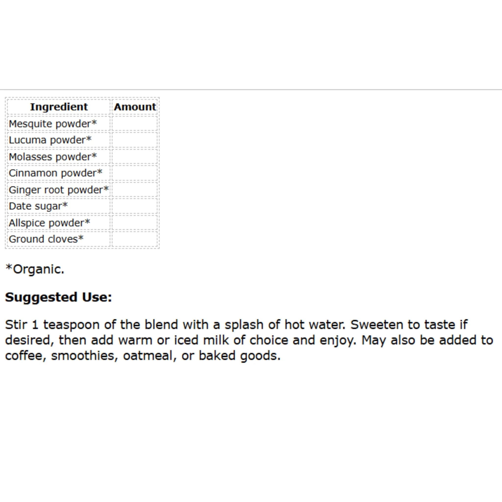 Blume Gingerbread Superfood Latte Blend 100g