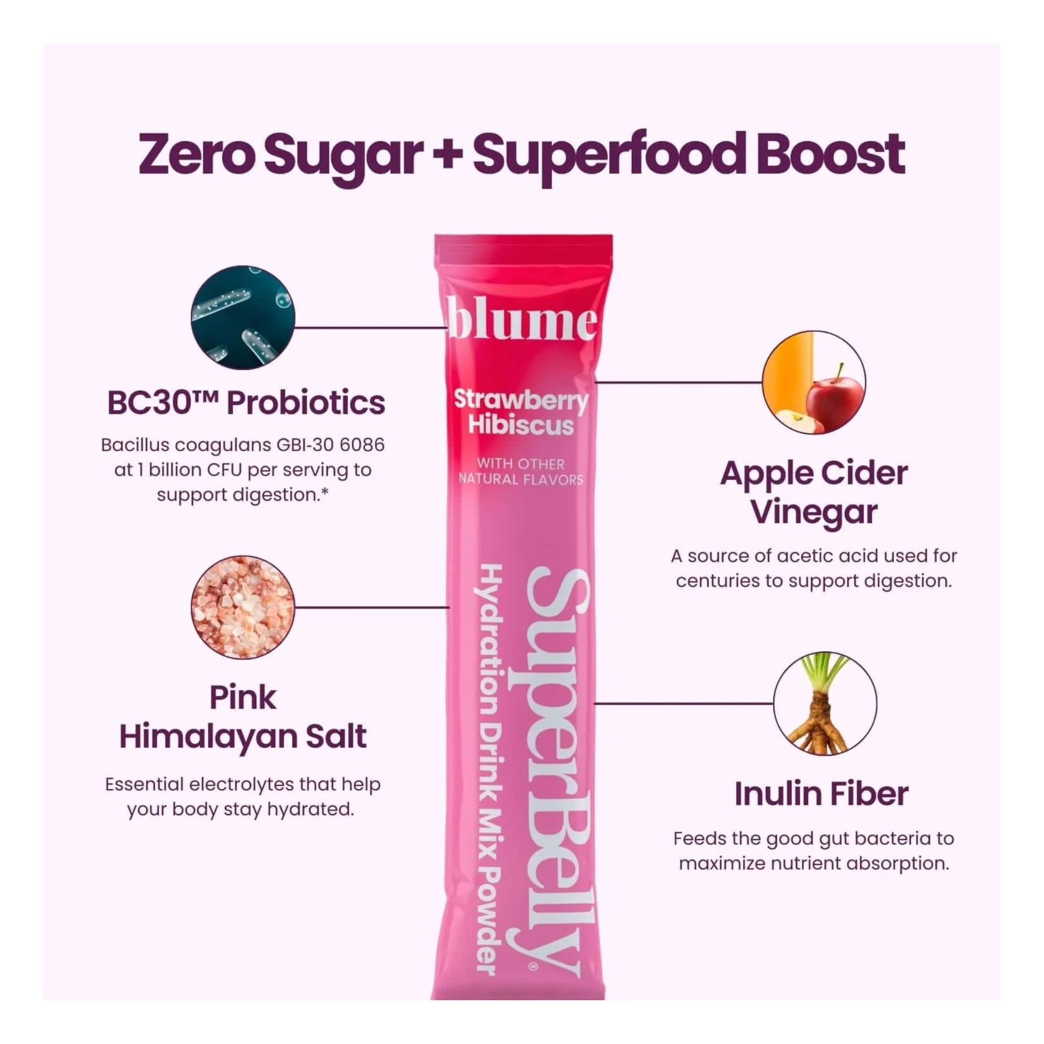 Blume SuperBelly Strawberry Hibiscus 60g - Nature's Source Inc