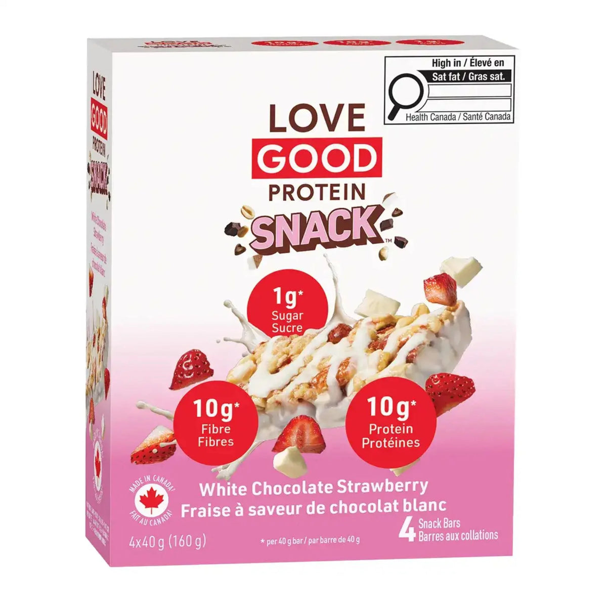 Love Good Fats Chewy Nutty White Chocolate Strawberry 4 Bars