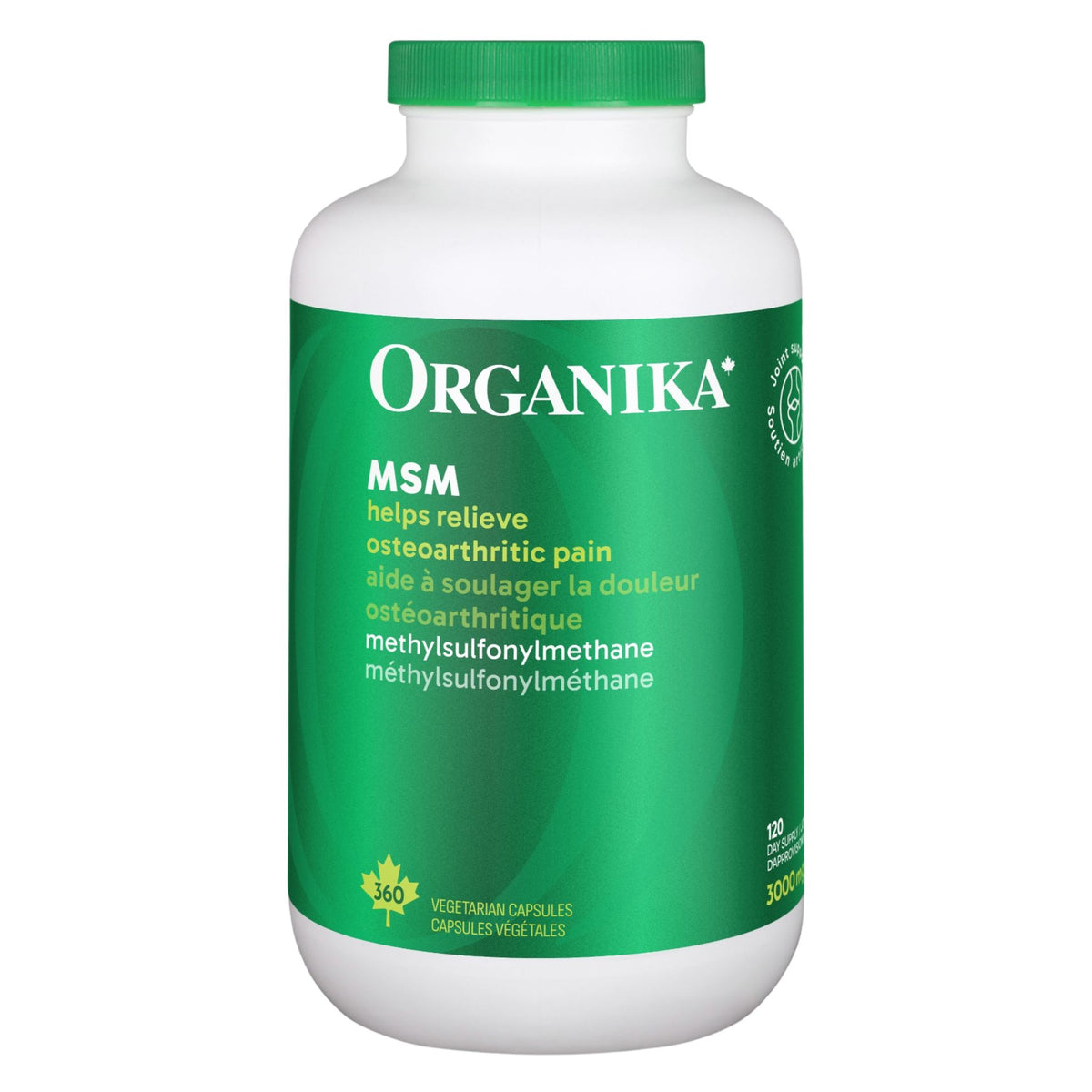 Organika MSM 1000mg 360 Vegan Capsules - Nature's Source Inc