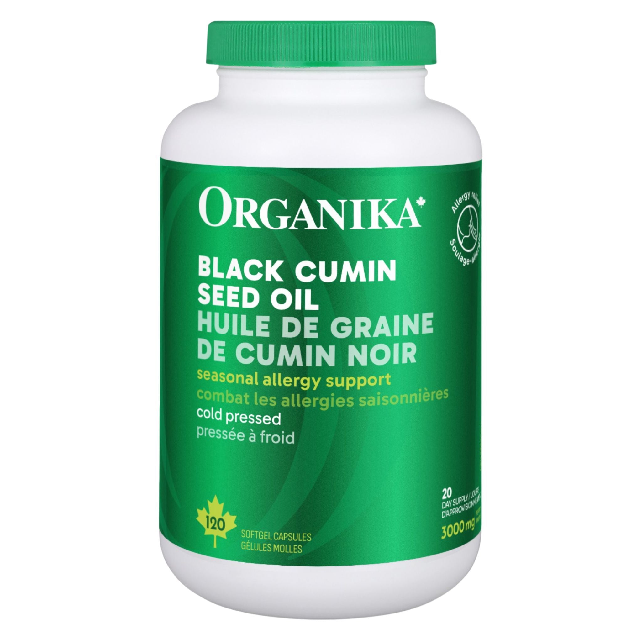 Organika Black Cumin Seed Oil 500mg 120 Softgels - Nature's Source Inc