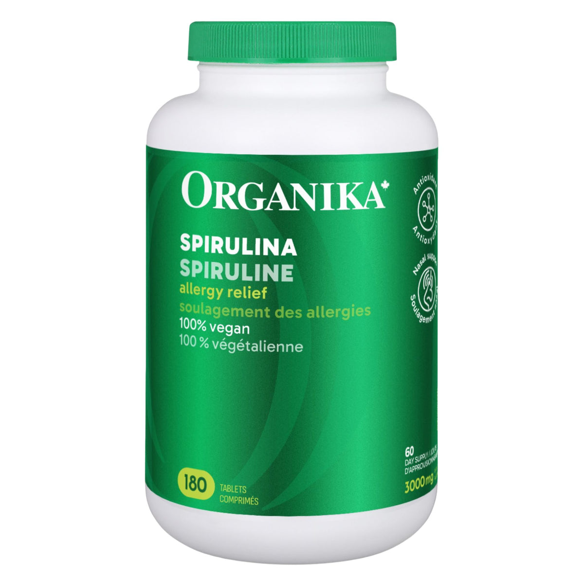Organika Spirulina 1000mg 180 Tablets - Nature's Source Inc