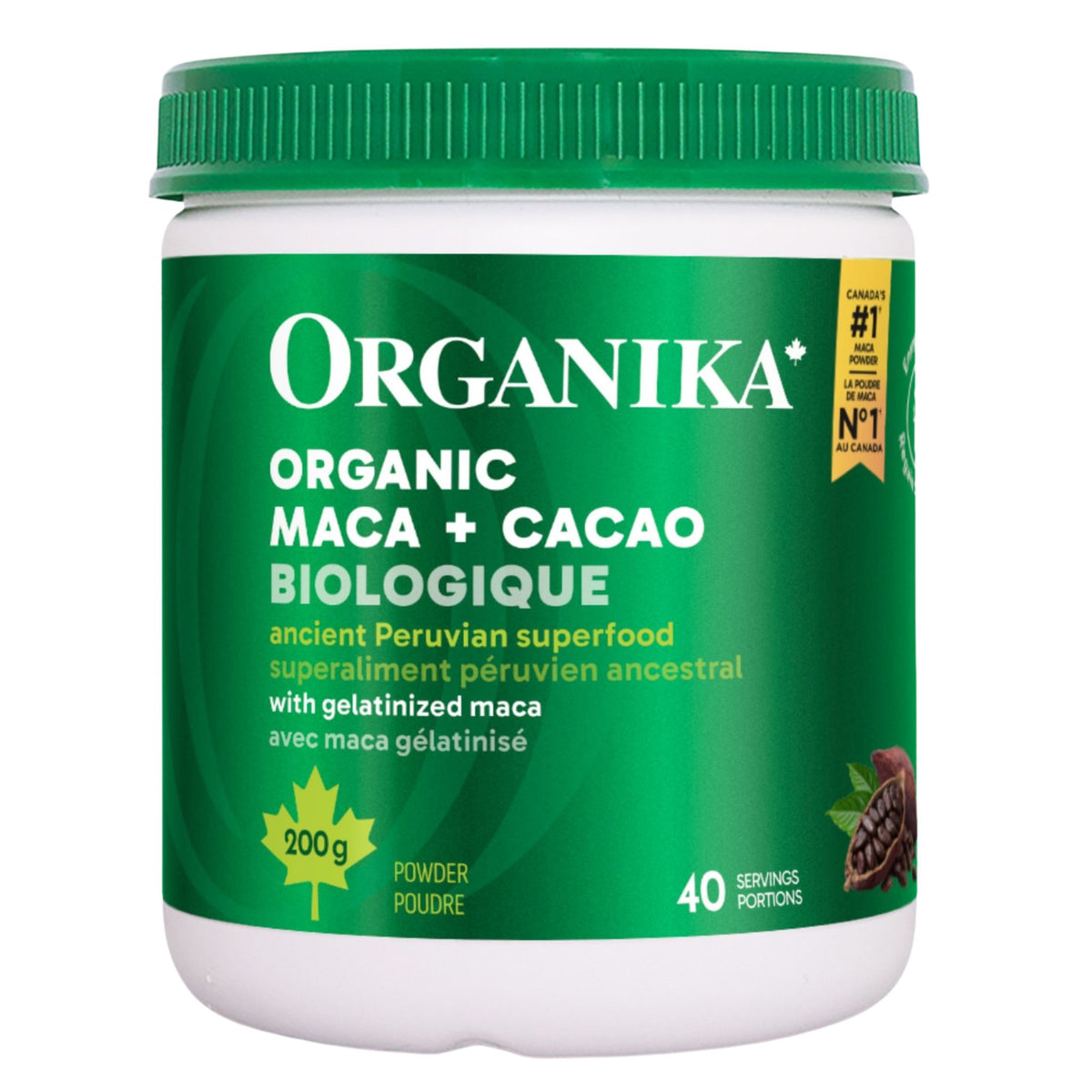 Organika Organic Maca + Cacao Powder 200g - Nature's Source Inc