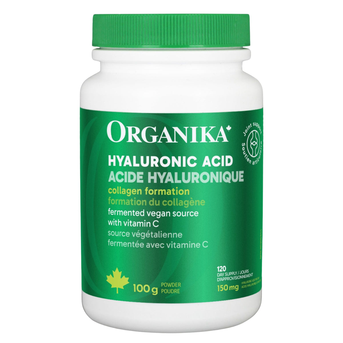 Organika Hyaluronic Acid + Vitamin C 150mg 100g - Nature's Source Inc