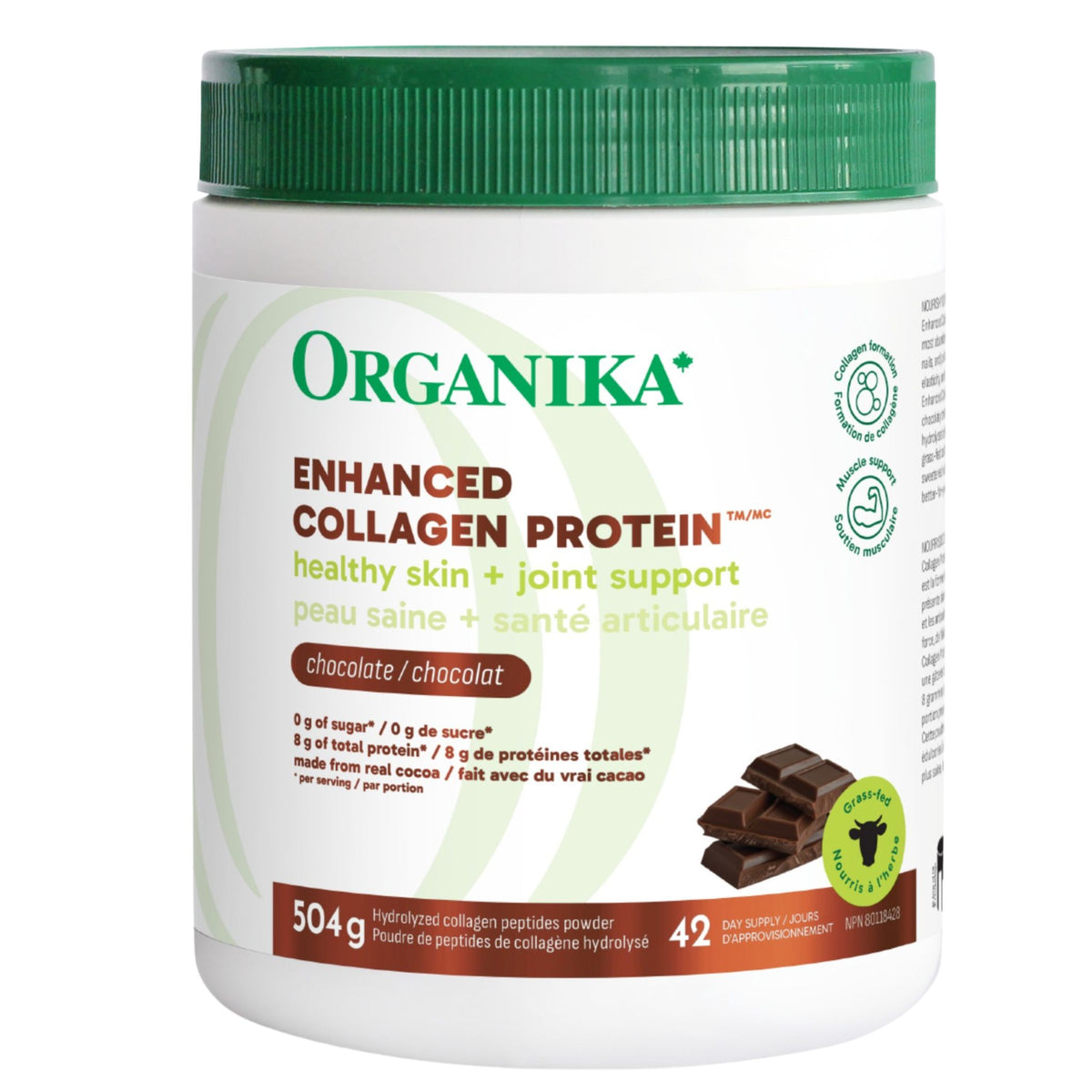 Organika Enhanced Collagen Chocolate 504g - Nature's Source Inc