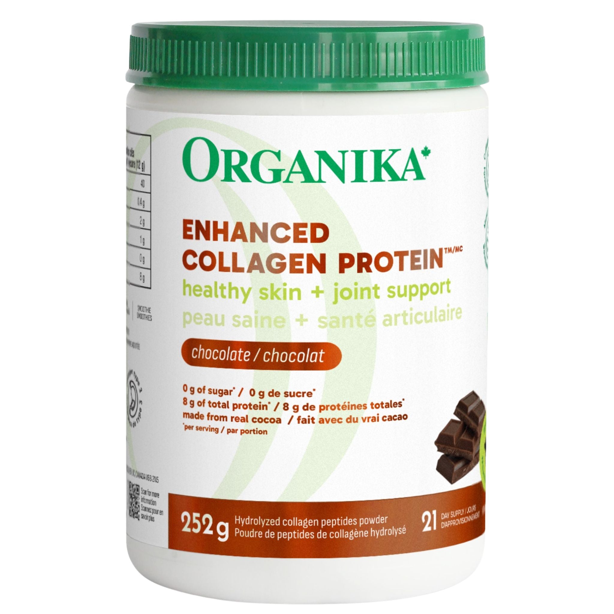 Organika Enhanced Collagen Chocolate 252g - Nature's Source Inc