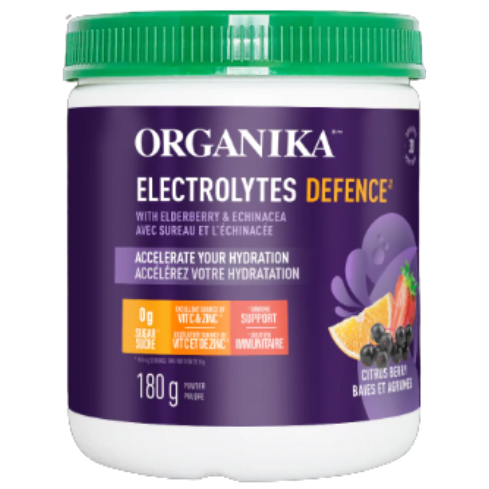 Organika Electrolytes Defence Citrus Berry 180g - Nature's Source Inc