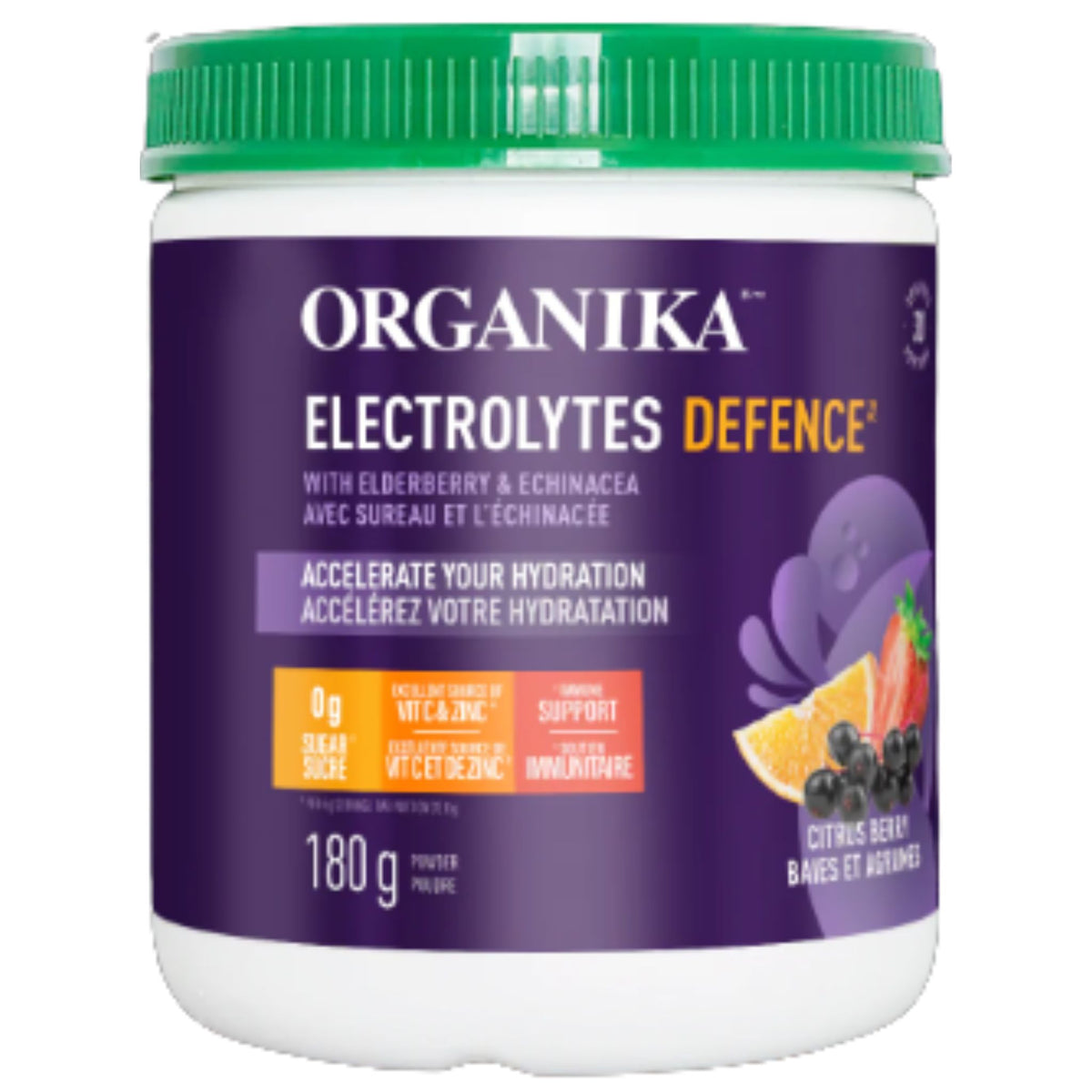 Organika Electrolytes Defence Citrus Berry 180g - Nature's Source Inc