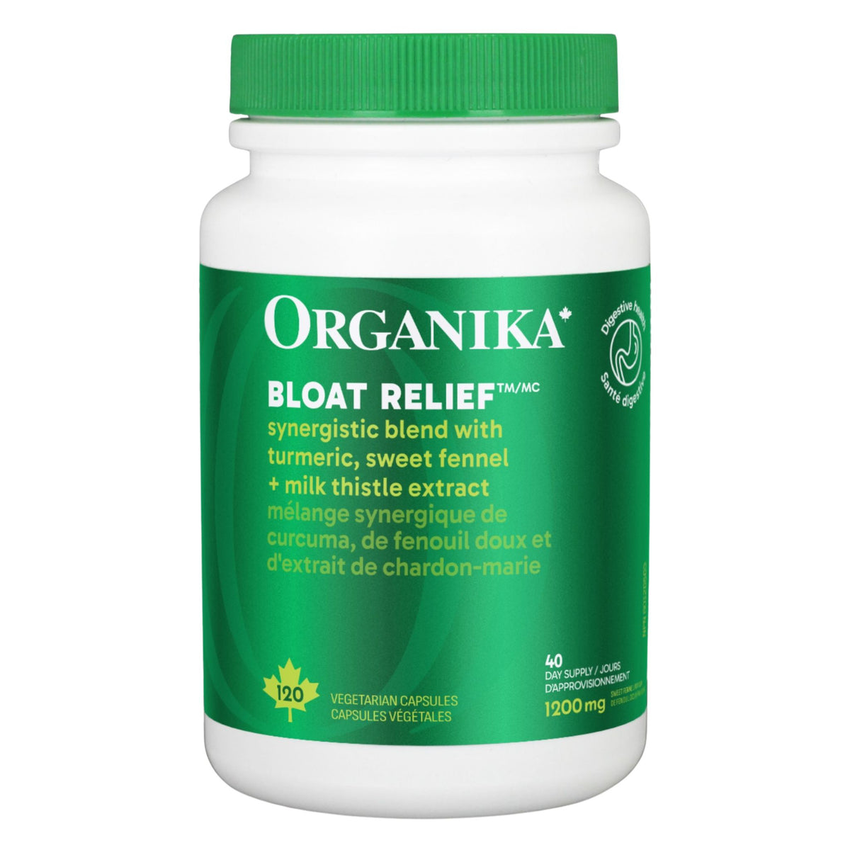 Organika Bloat Relief 120 Vegetarian Capsules - Nature's Source Inc