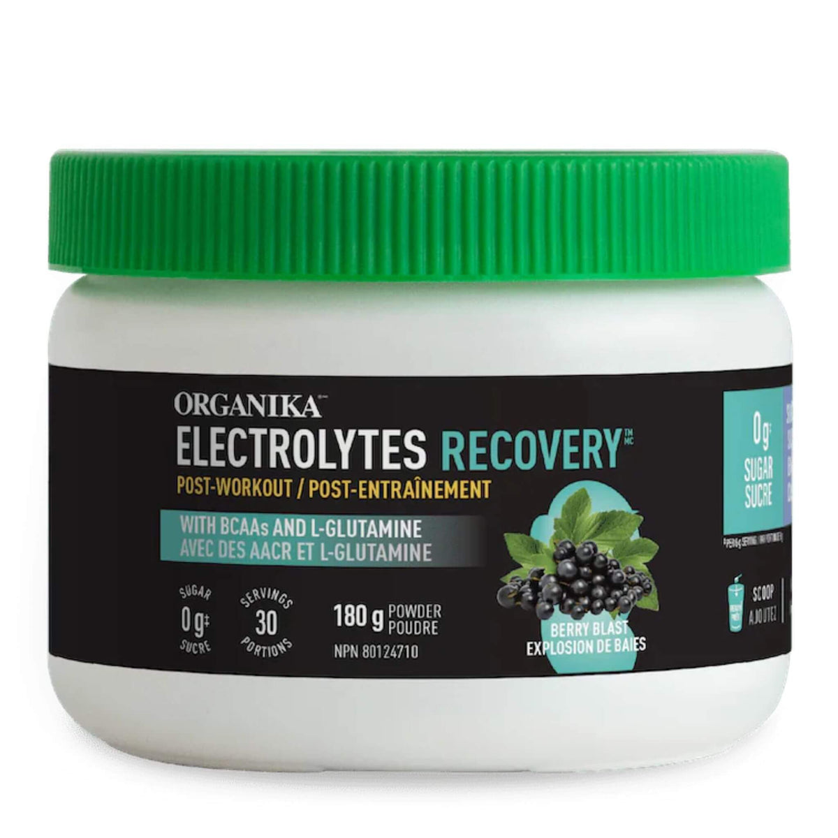 Organika Electrolyte Recovery Berry Blast 180g - Promotes Muscle Recovery, Decreases Muscle Soreness, Supports Hydration, Supports Joints and Bone Health