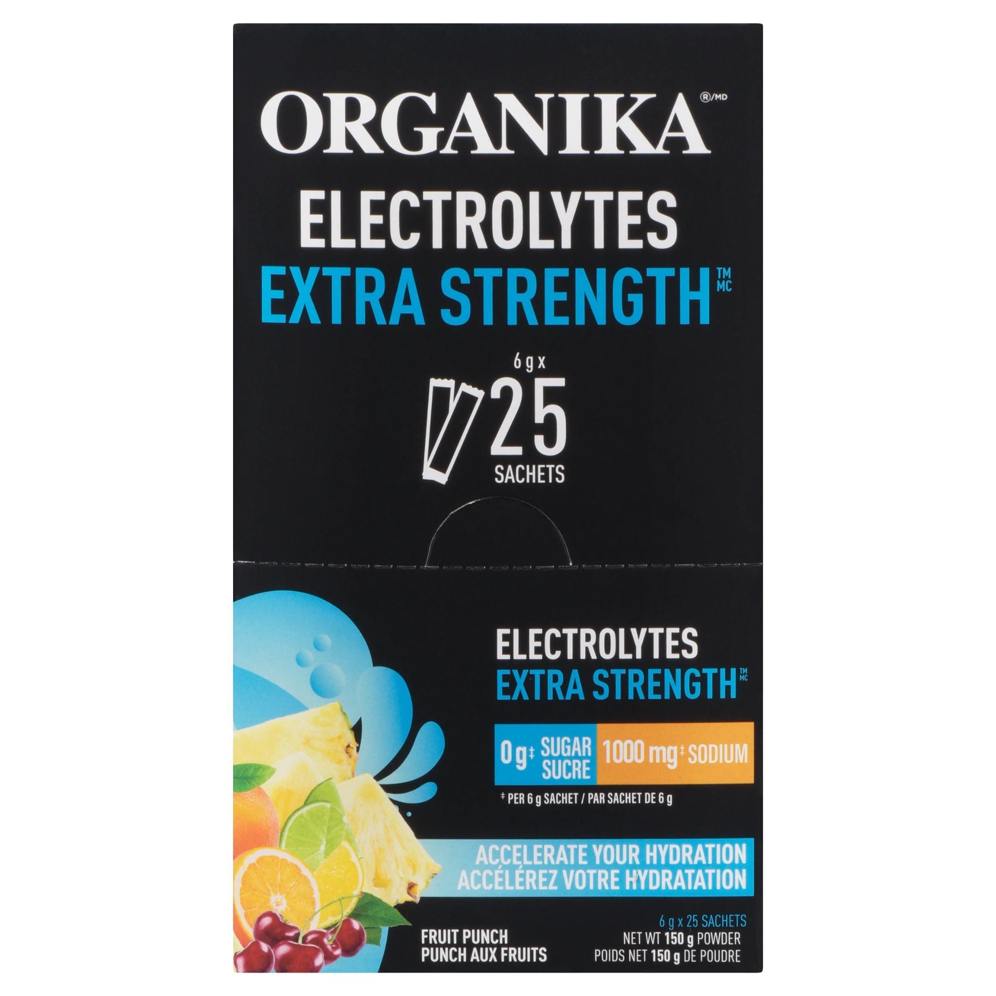 Organika X - Strength Ele Sachetsrolytes Fruit Punch 25 Sachets - Nature's Source Inc