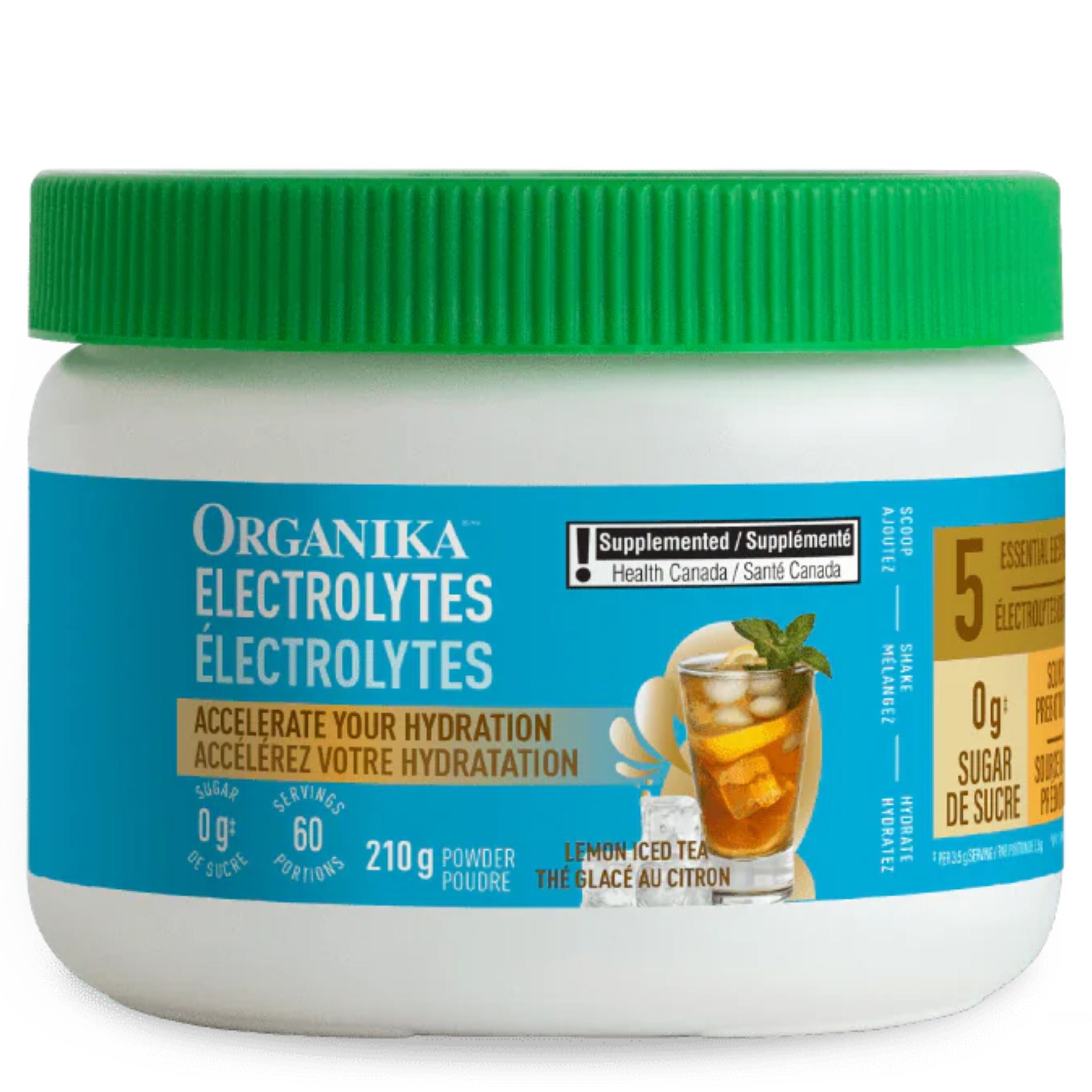 Organika Electrolyte Lemon Iced Tea 210g - Nature's Source Inc