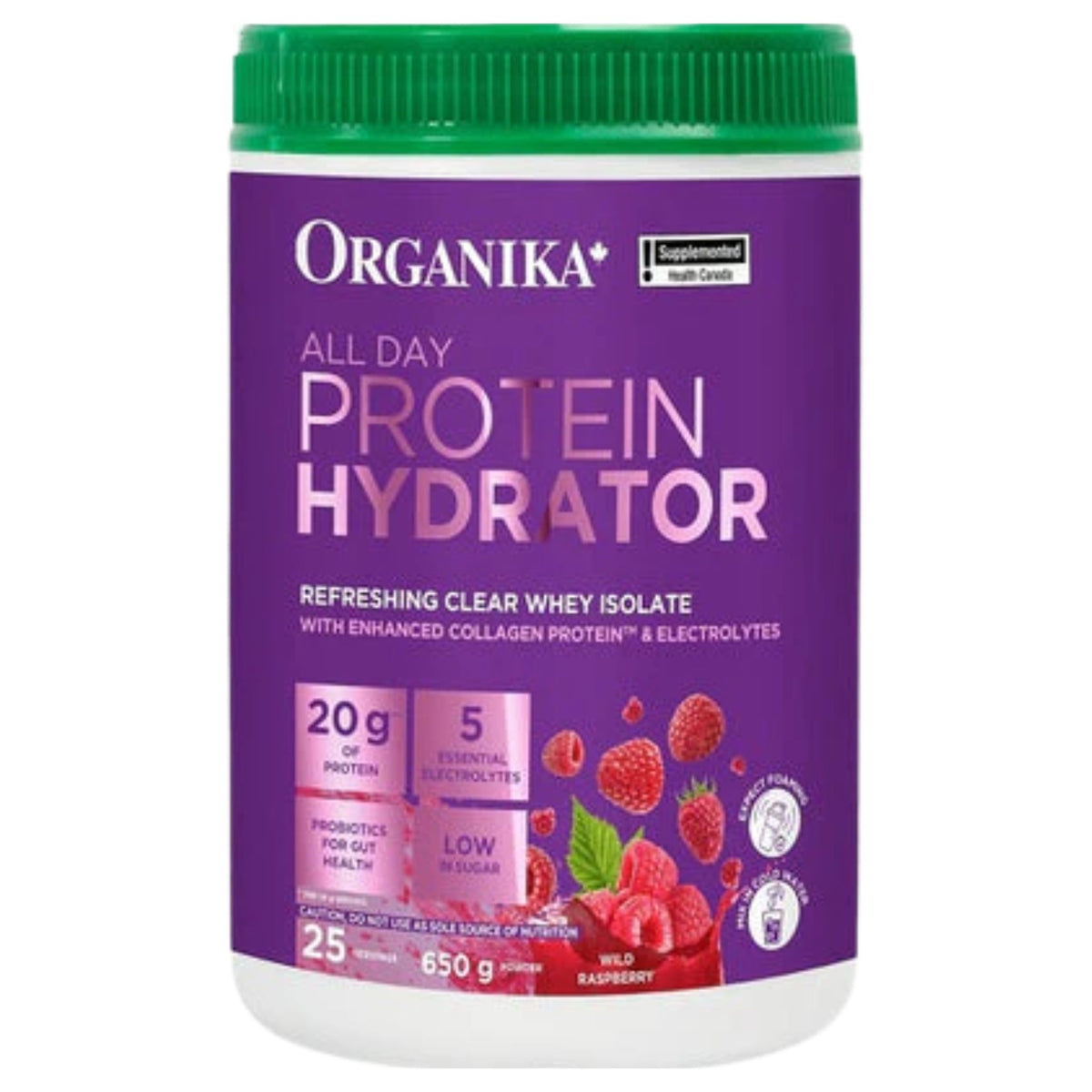 Organika Whey Protein Hydrator Raspberry 650g - Nature's Source Inc