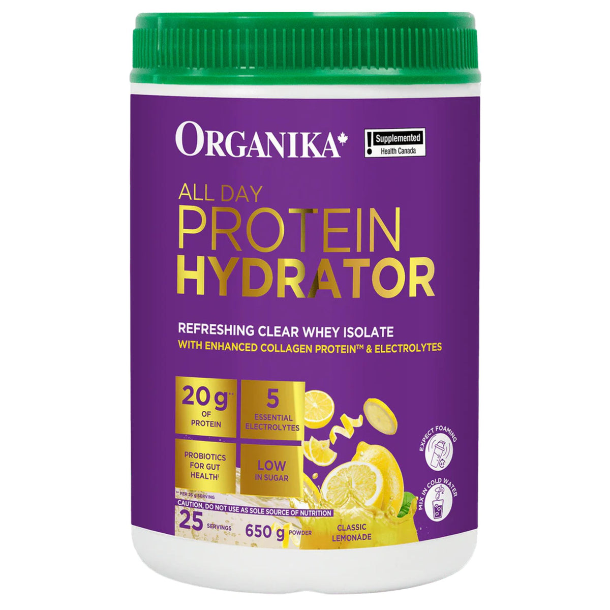 Organika Whey Protein Hydrator Lemon 650g - Nature's Source Inc