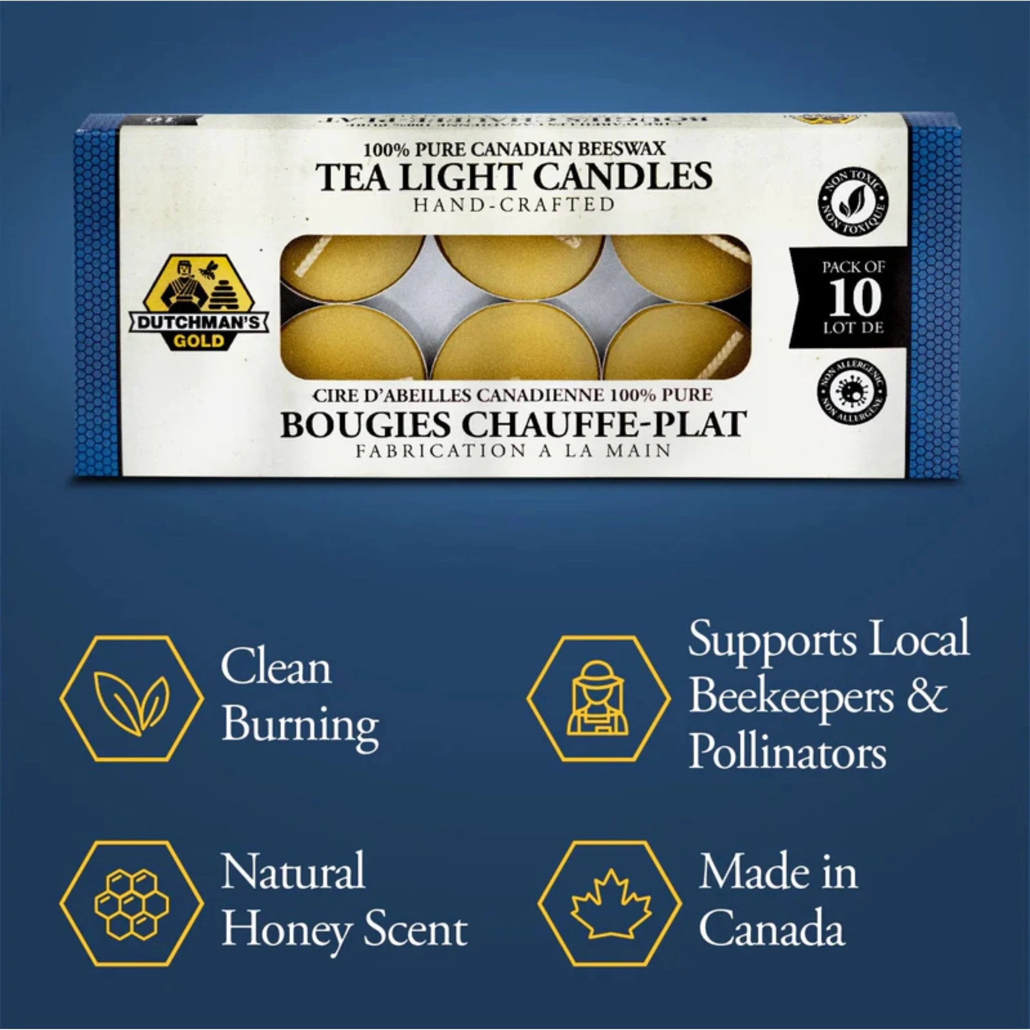 Dutchman's Gold Beeswax Candles Tea Lights