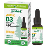 Land Art Organic Vegan Vitamin D3 1000IU 13.5ml