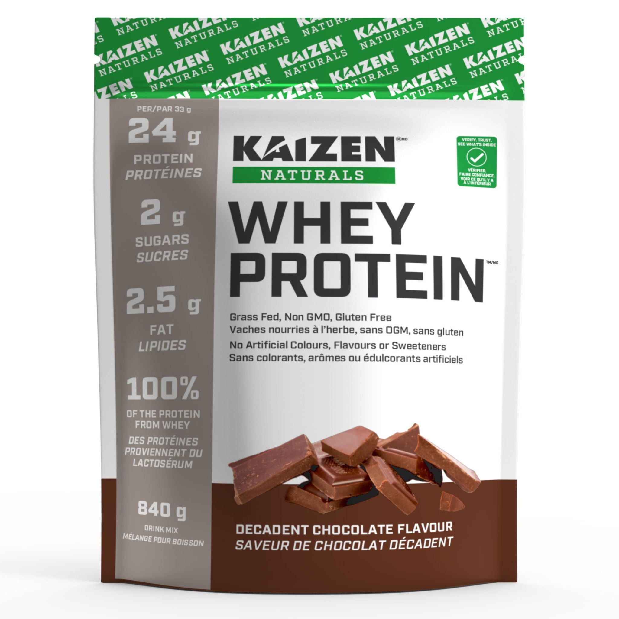 Kaizen Naturals Whey Protein Chocolate 840g - Nature's Source Inc