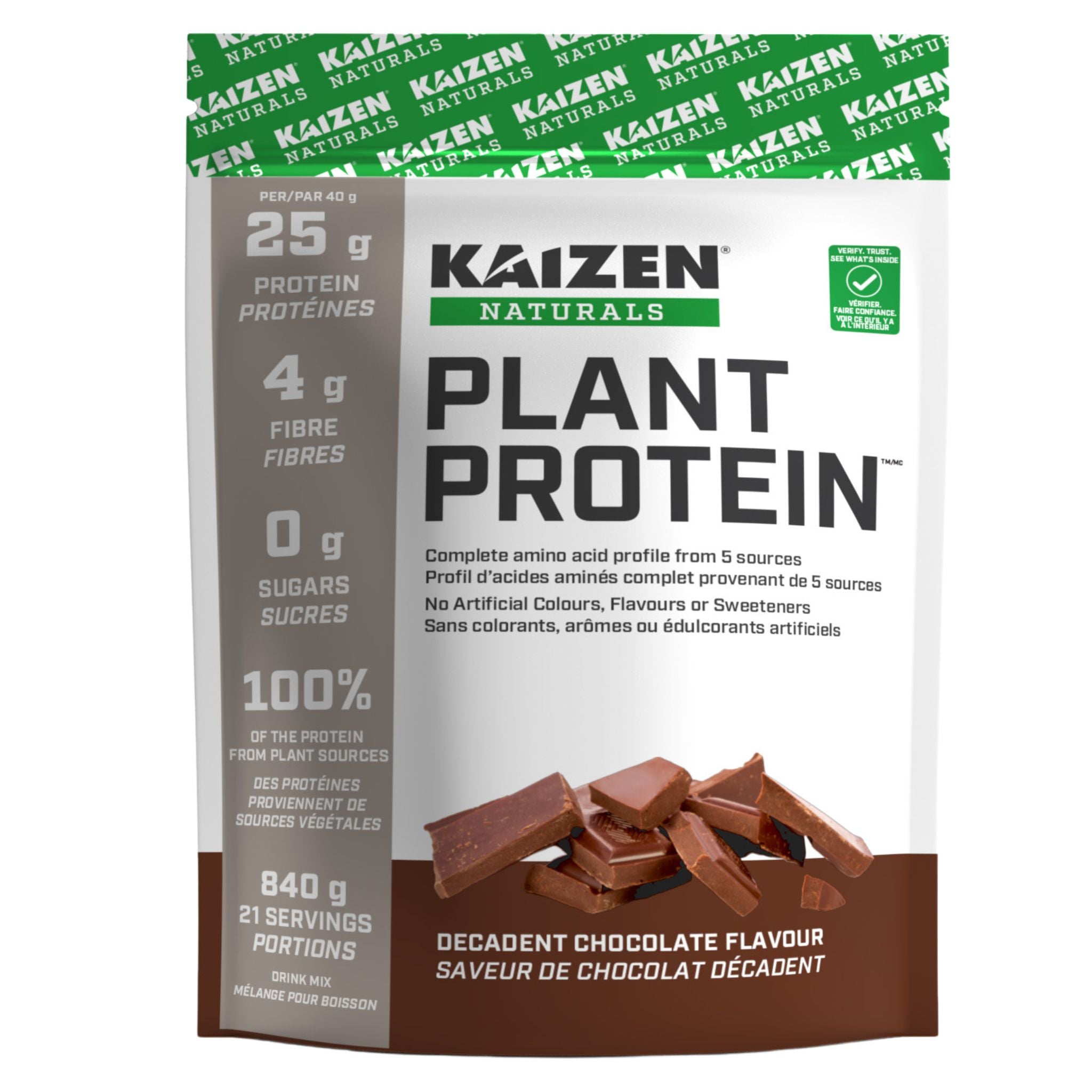 Kaizen Naturals Plant Protein Chocolate 840g - Nature's Source Inc