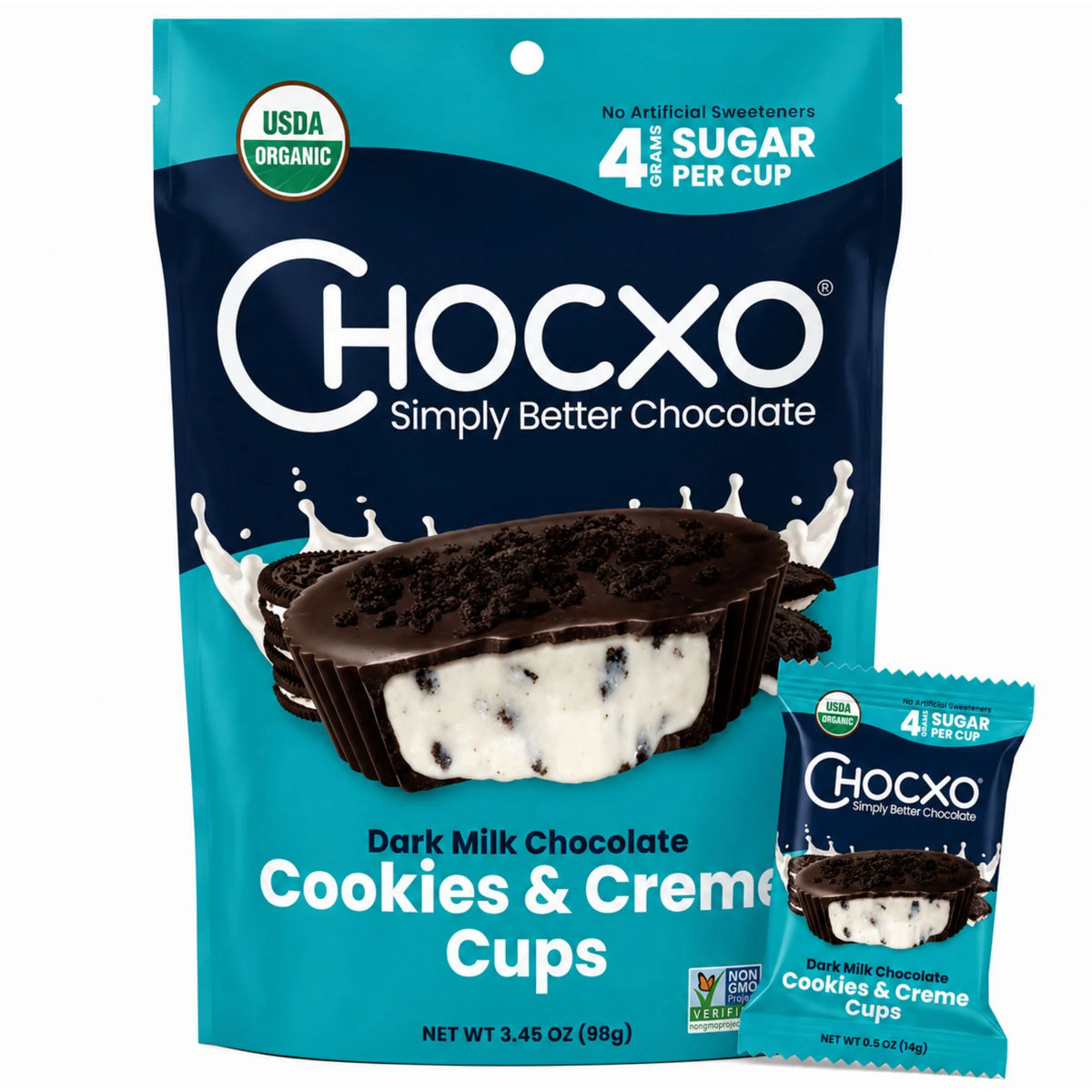Chocxo Dark Milk Chocolate Cookies Creame Cups 98g