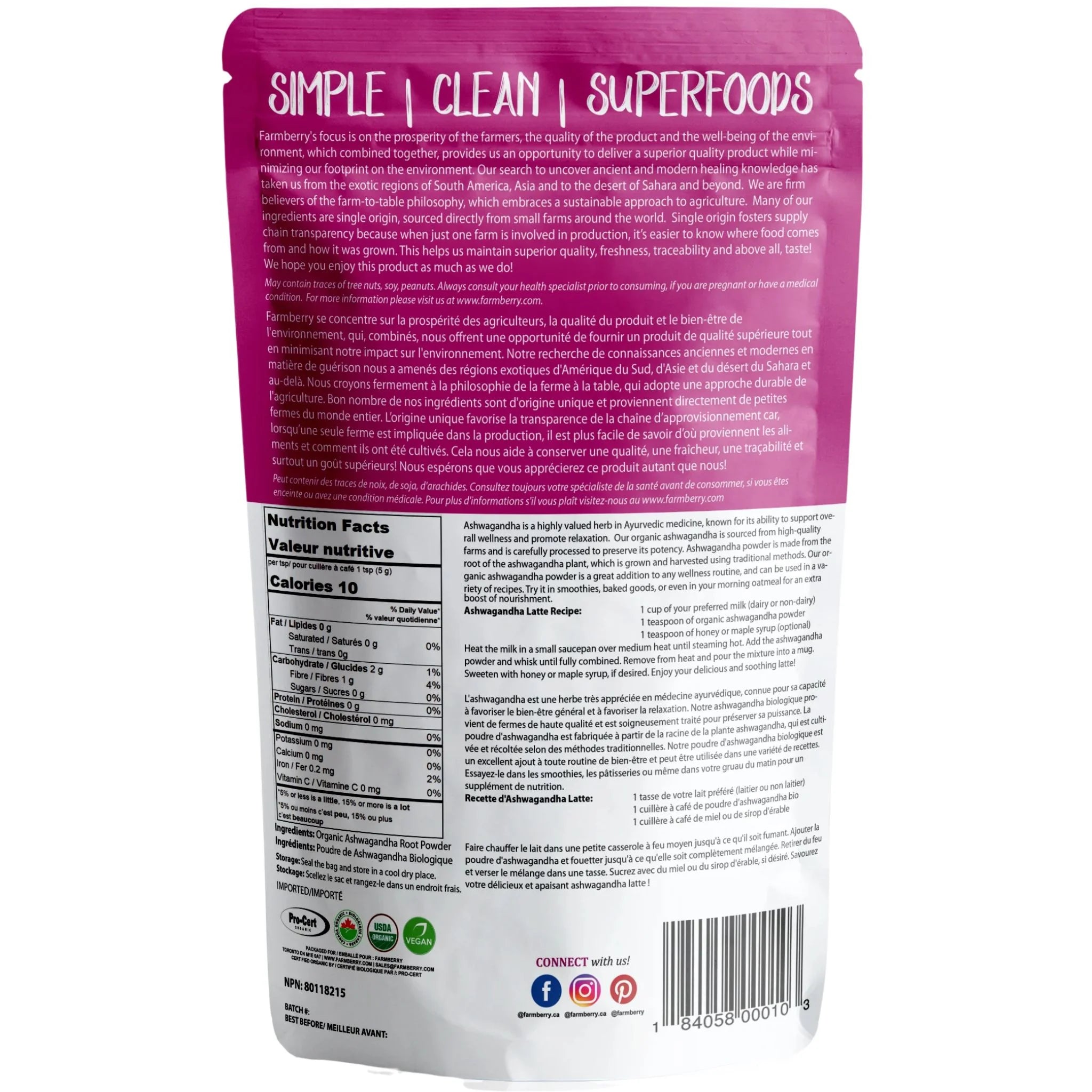 Farmberry Organic Arrowroot Flour Powder 454g
