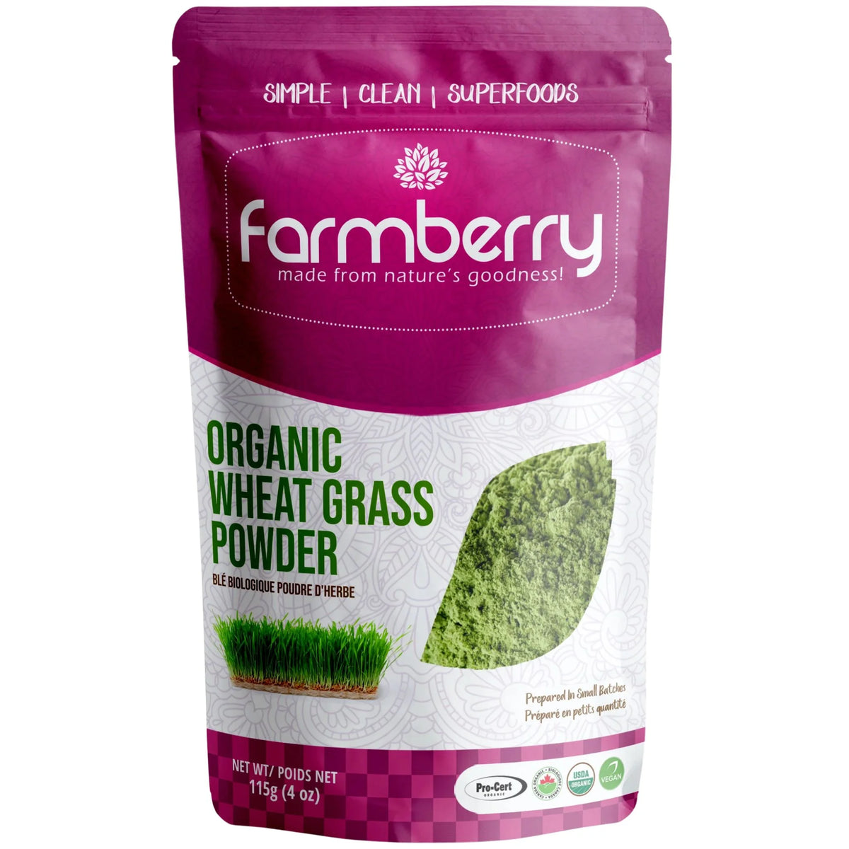 Farmberry Organic Wheat Grass Powder 115g