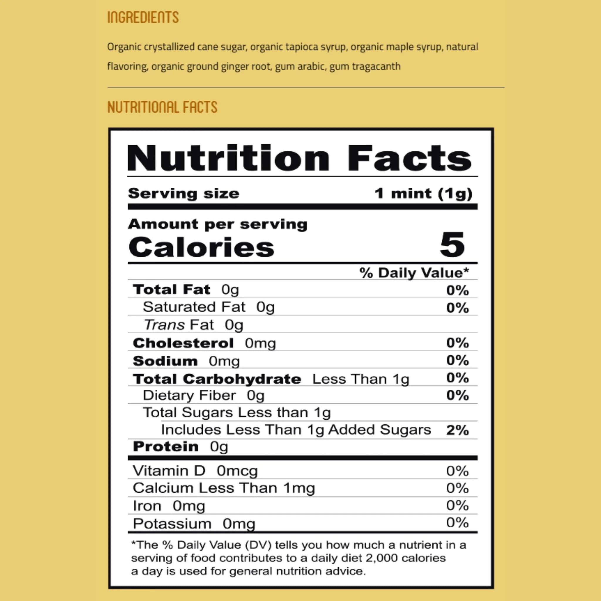 VerMints Organic Mints Ginger 40g