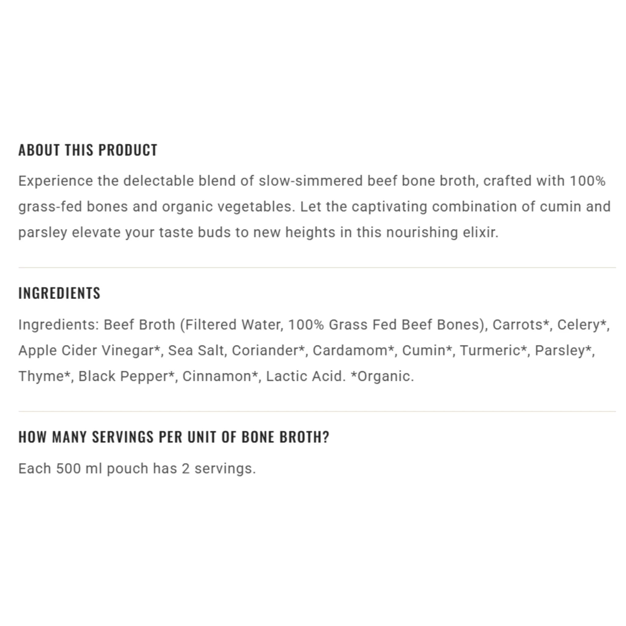 Broya Bone Broth Beef Parsley & Cumin 500ml - Nature's Source Inc