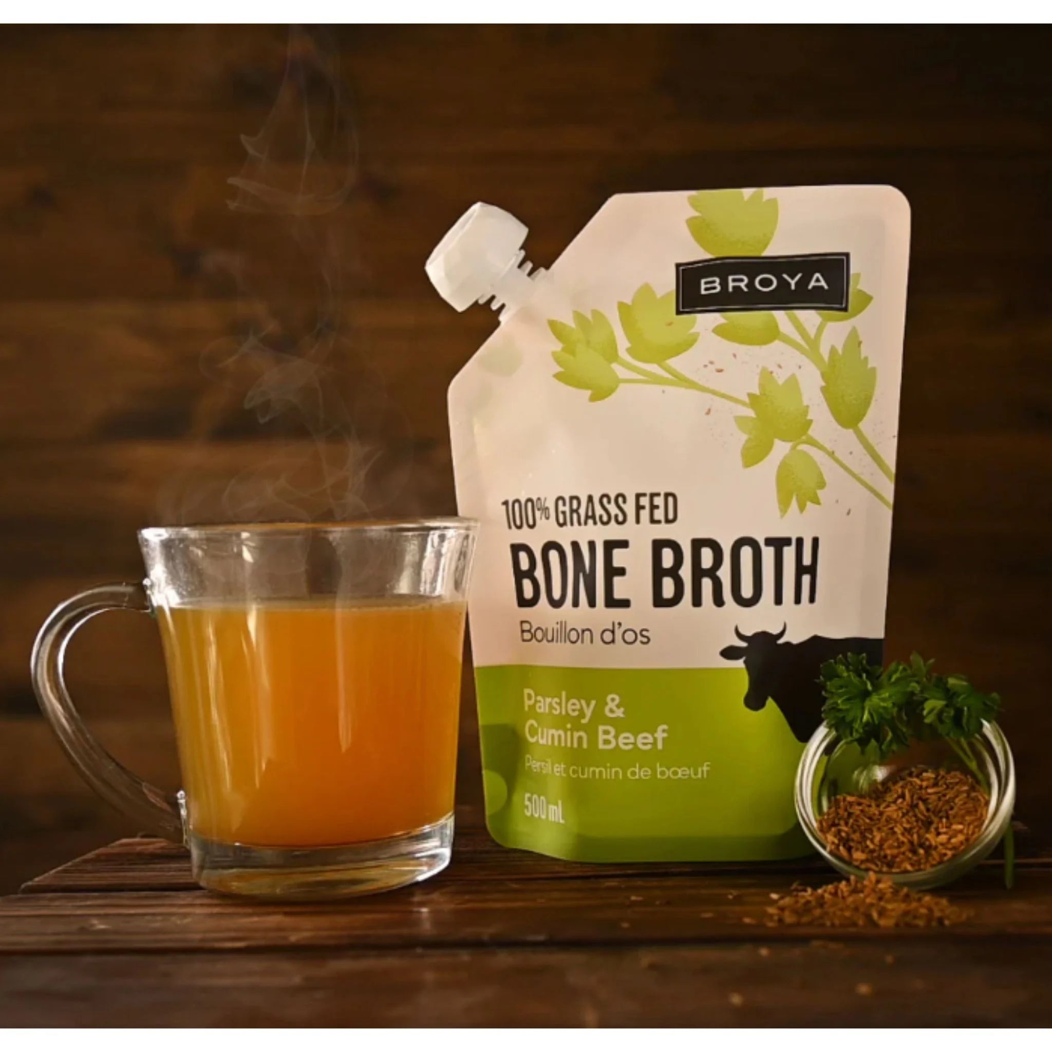 Broya Bone Broth Beef Parsley & Cumin 500ml - Nature's Source Inc