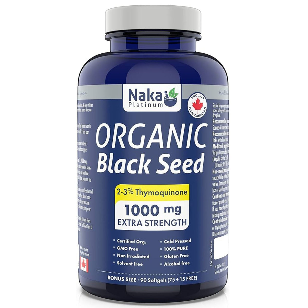 Naka Organic Black Seed Oil 120sg - Nature's Source Inc