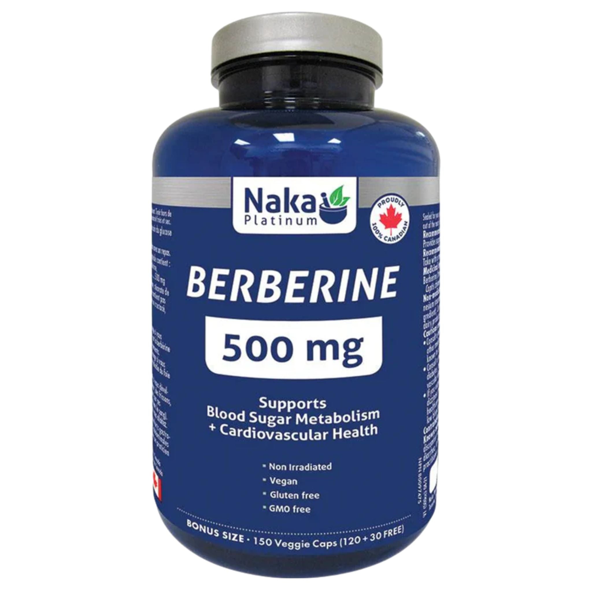 Naka Platinum Berberine 500mg 150 Veggie Capsules - Nature's Source Inc