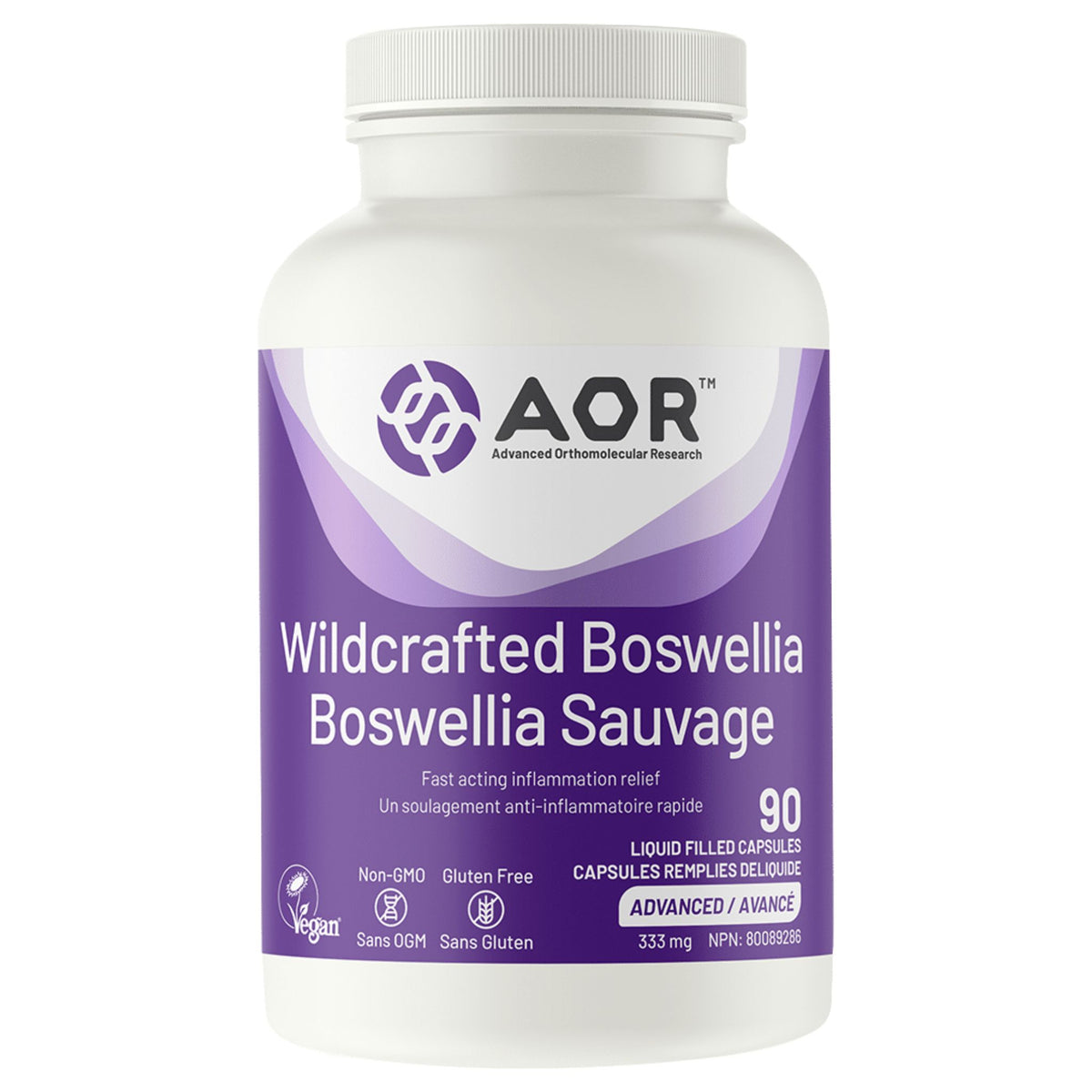 AOR Boswellia Wildcrafted 90 Liquid Filled Capsules - Nature's Source Inc