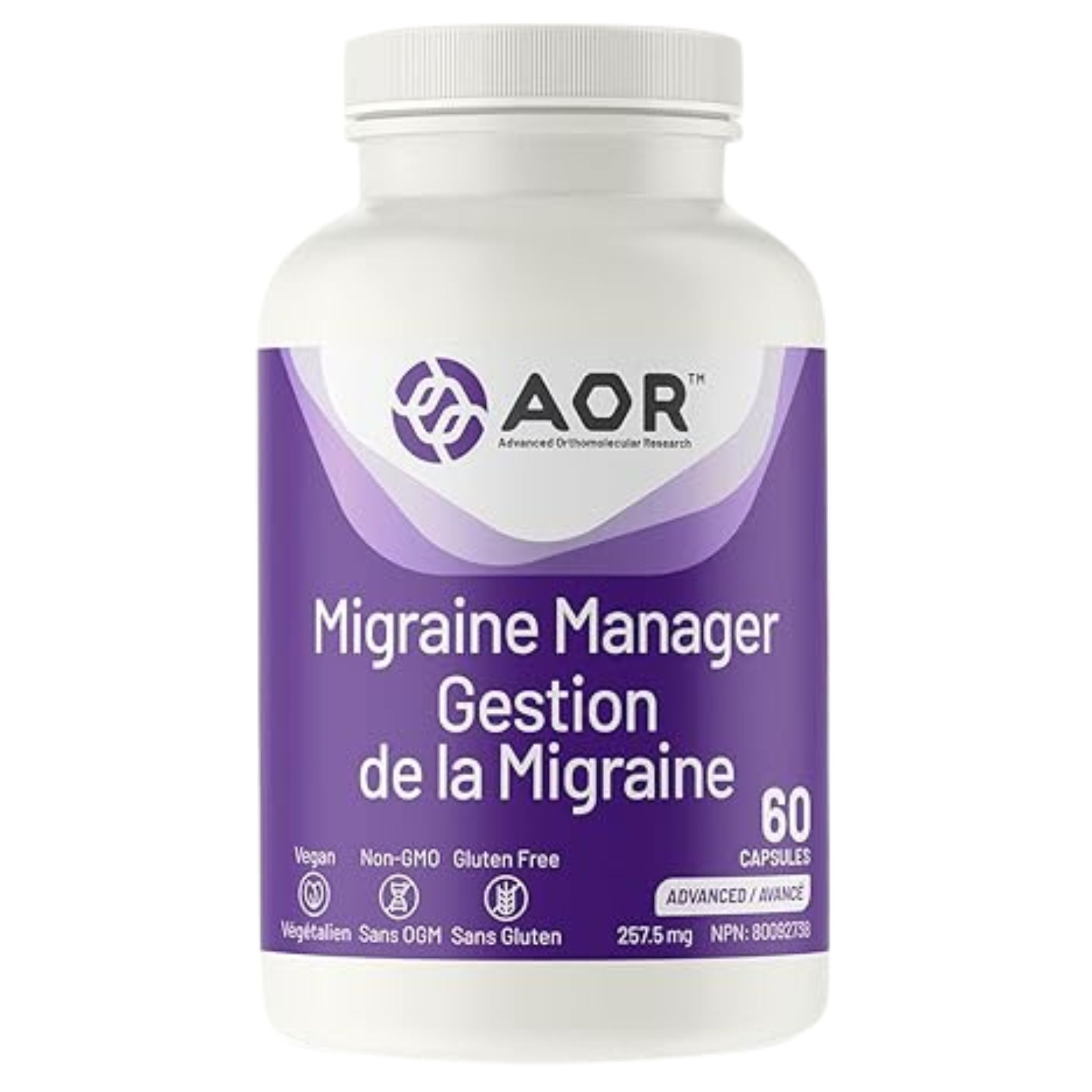 AOR Migraine Manager 60 Capsules - Nature's Source Inc