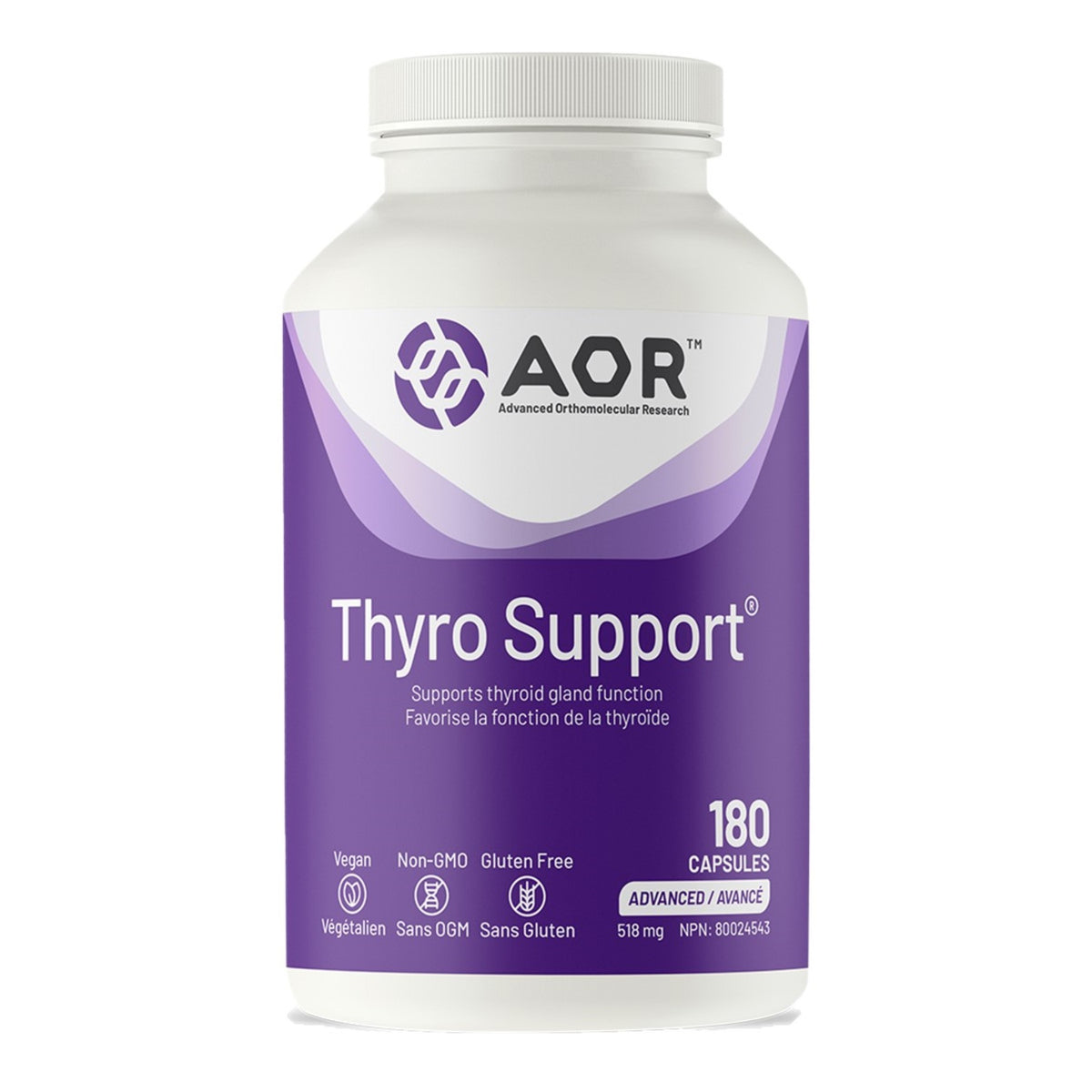 AOR Thyro Support 180 Capsules - Contains Balanced Ratios of Amino Acids, Botanicals, and Minerals, Supports Thyroid Gland Function, Supports Healthy Weight Management