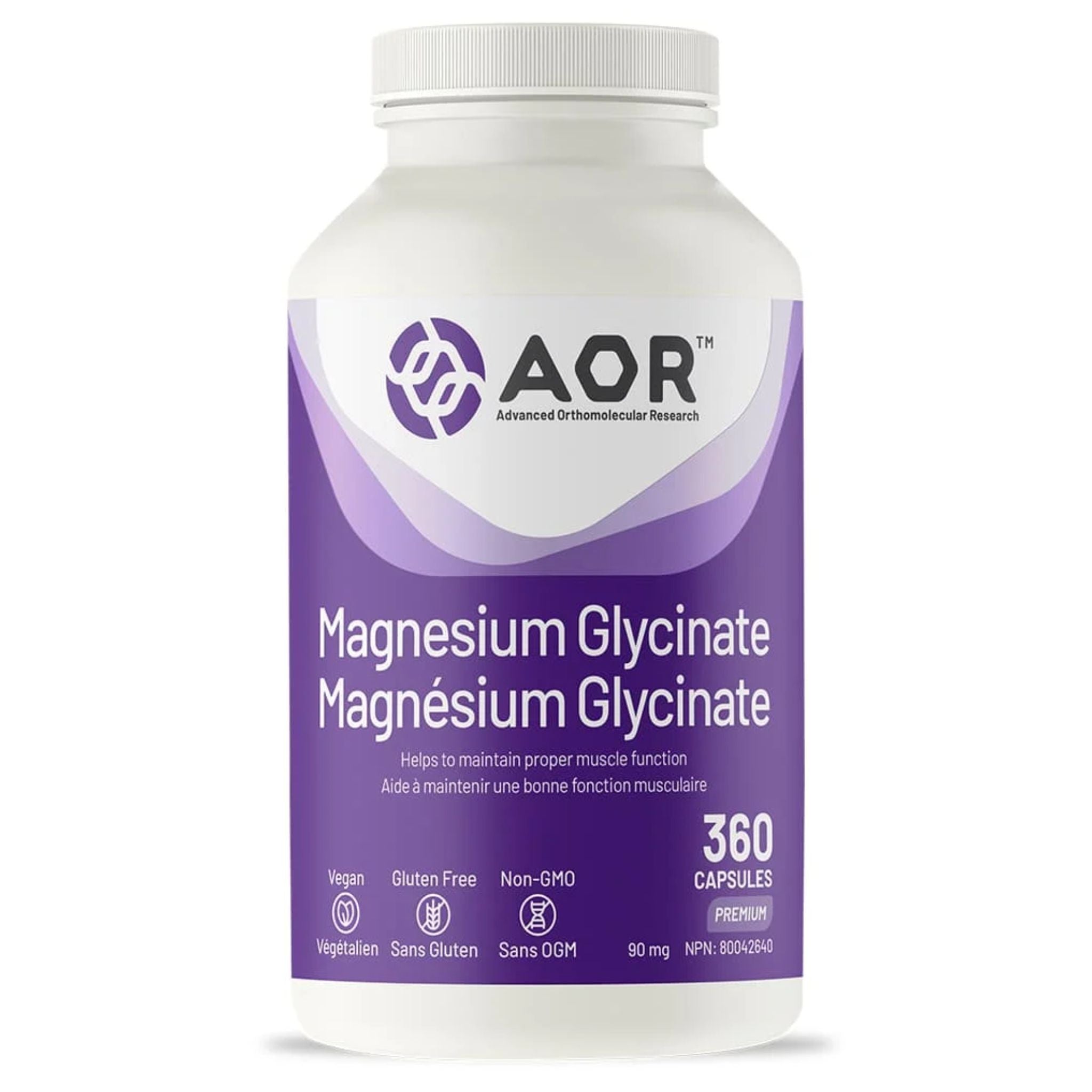 AOR Magnesium Glycinate 360 Capsules - Nature's Source Inc