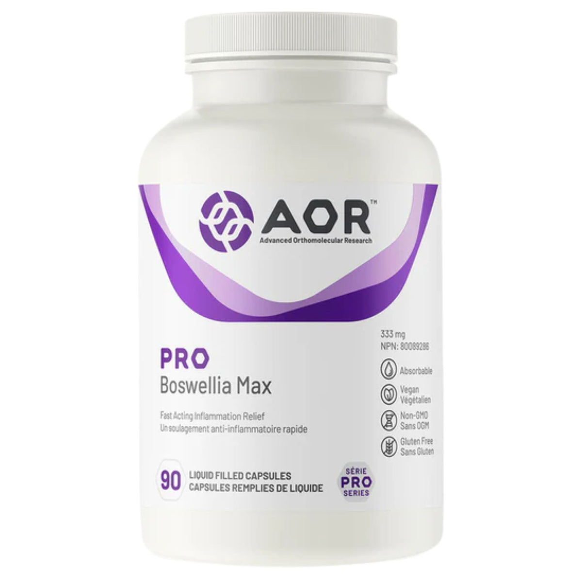 AOR Pro Boswellia Max 90 Liquid Filled Capsules - Nature's Source Inc