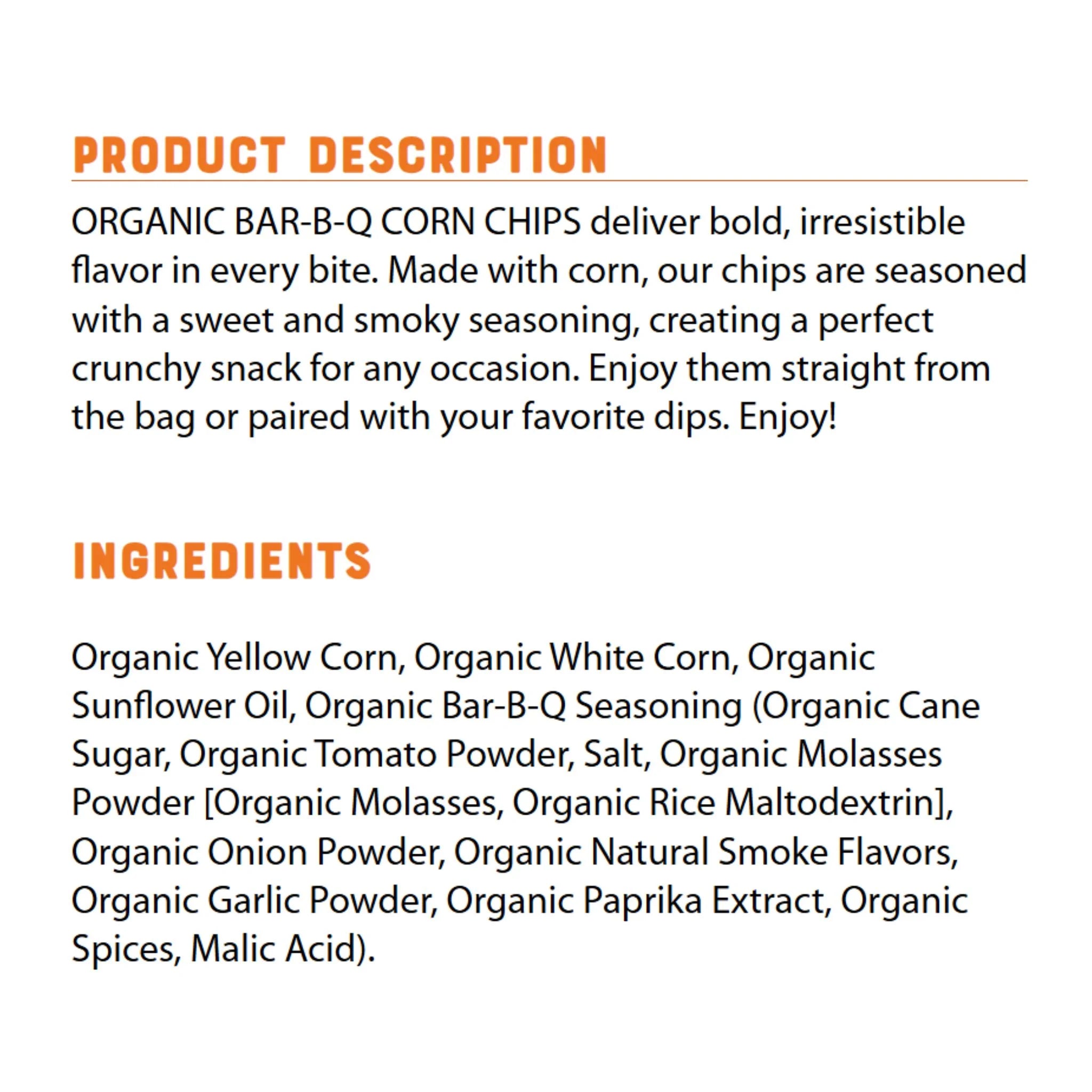 RW Garcia Organic Bar-B-Q Corn Chips 212g