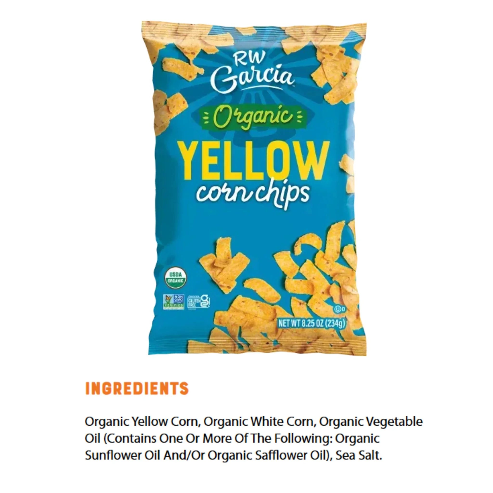 RW Garcia Organic Corn Chips Yellow Corn 233g