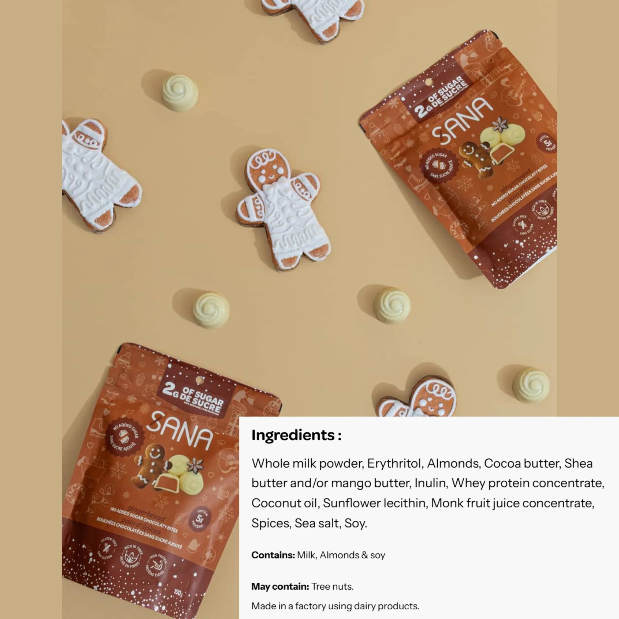 Sana White Choco Bites Gingerbread 100g